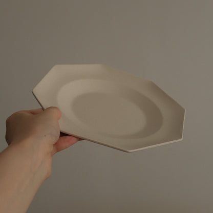 VIVIENNE French Retro Octagonal Dish Plate Ceramic Underglazed Powdered Glaze Stoneware