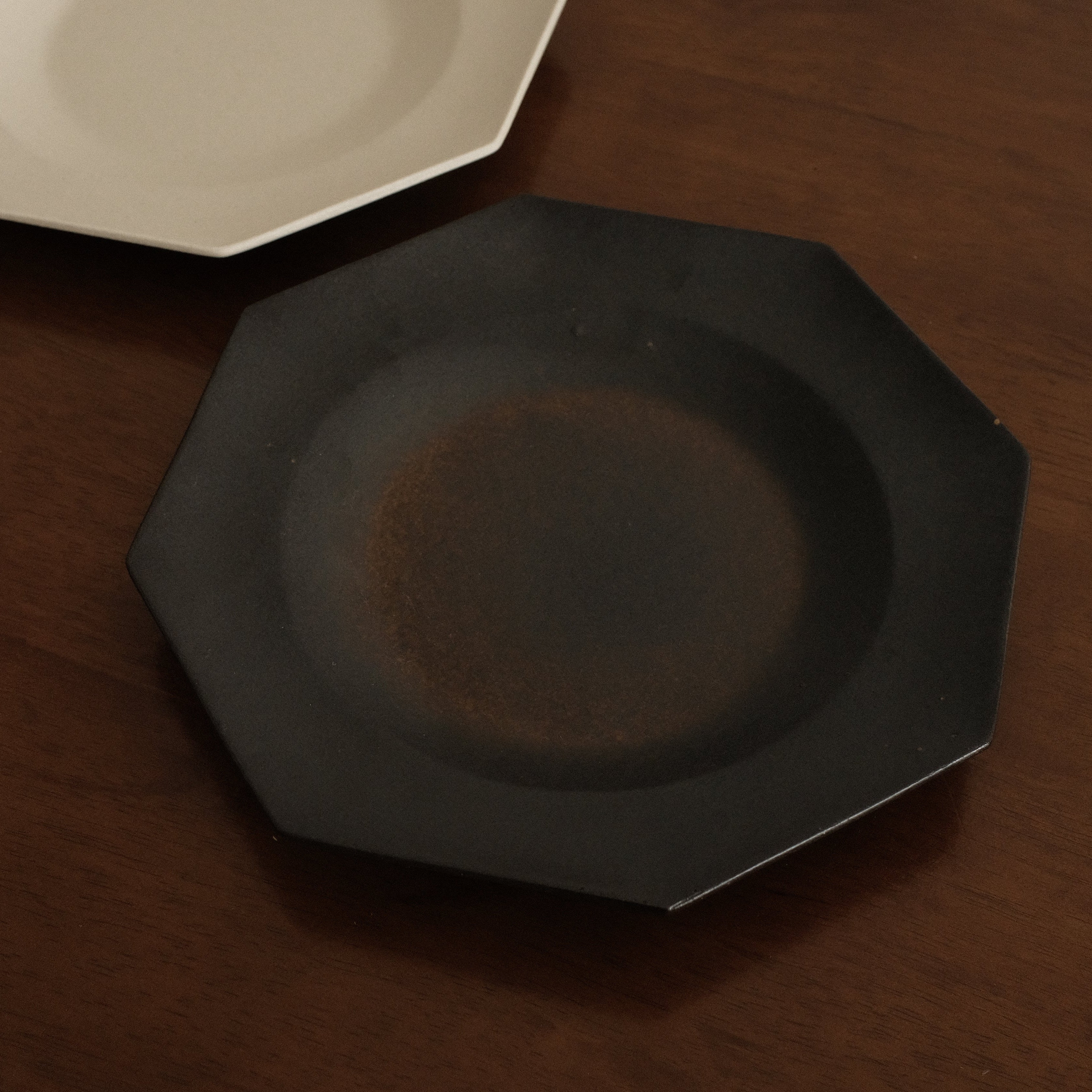 VIVIENNE French Retro Octagonal Dish Plate Ceramic Underglazed Powdered Glaze Stoneware