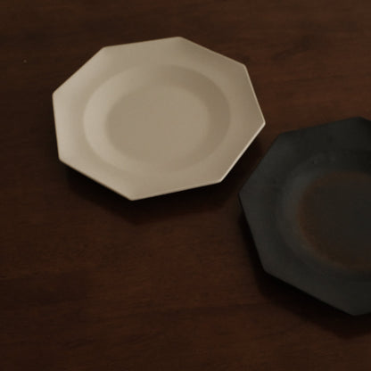 VIVIENNE French Retro Octagonal Dish Plate Ceramic Underglazed Powdered Glaze Stoneware