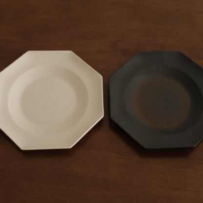 VIVIENNE French Retro Octagonal Dish Plate Ceramic Underglazed Powdered Glaze Stoneware