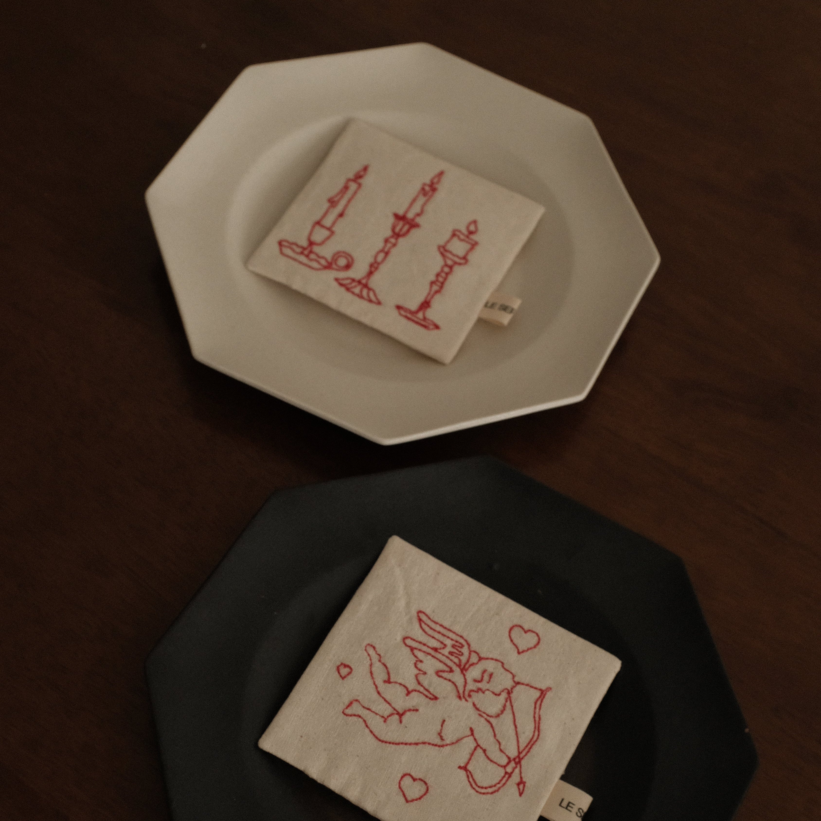 VIVIENNE French Retro Octagonal Dish Plate Ceramic Underglazed Powdered Glaze Stoneware