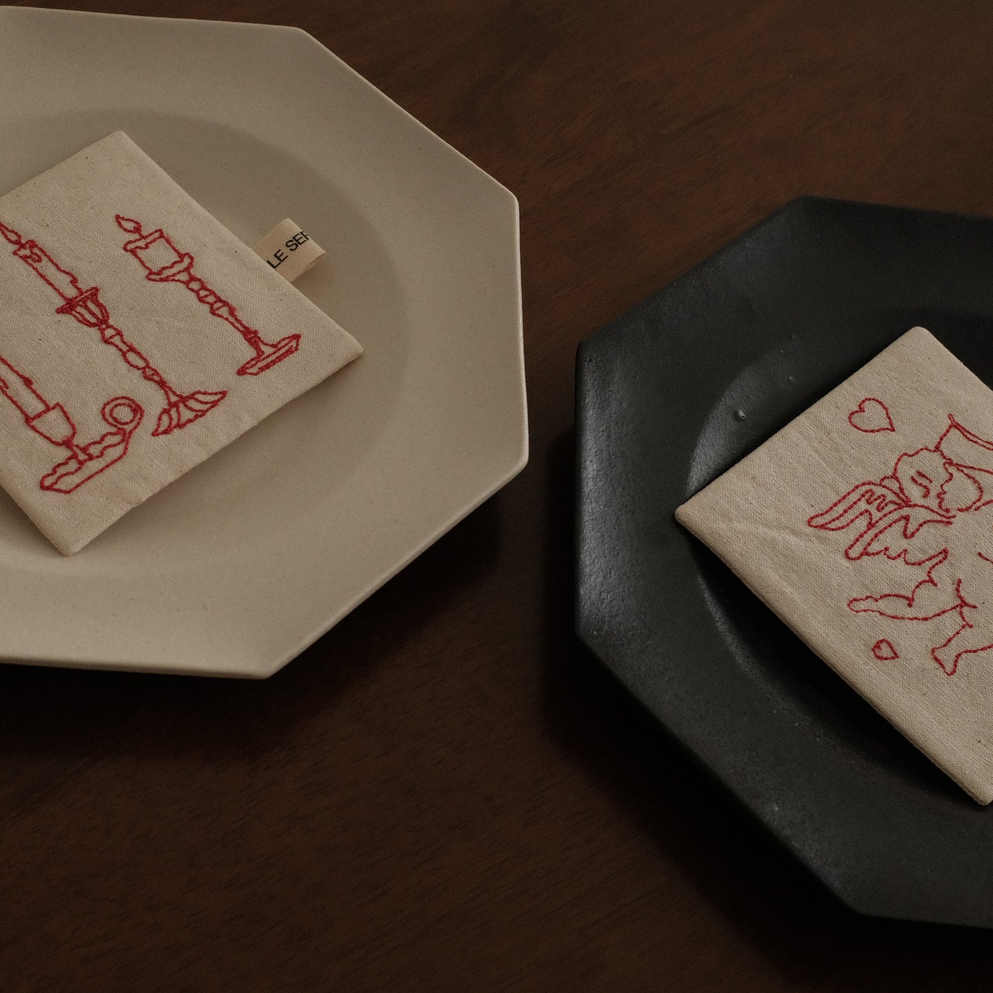 VIVIENNE French Retro Octagonal Dish Plate Ceramic Underglazed Powdered Glaze Stoneware