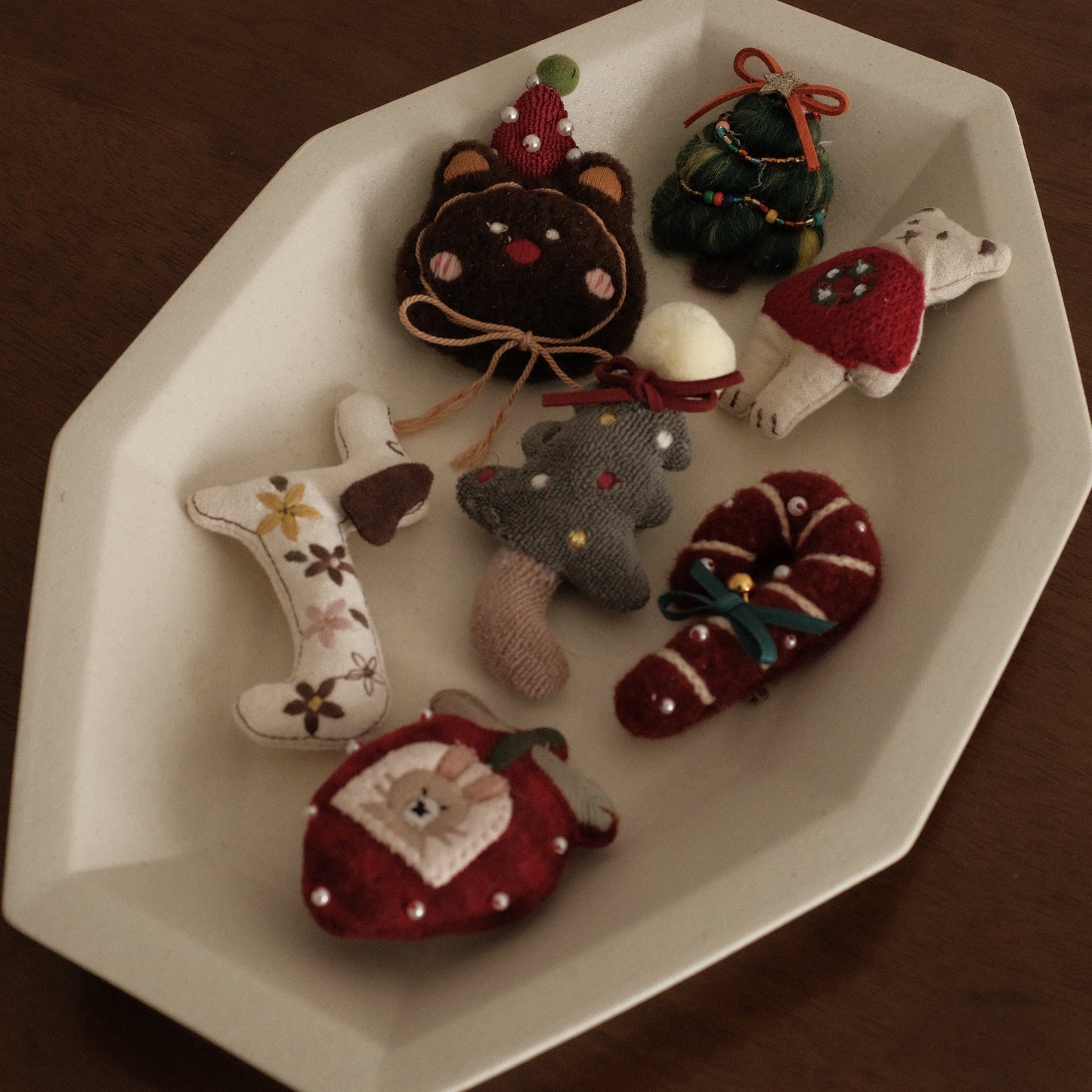 NOELLE Decorative Whimsical Embroidered Felt Brooch Pin