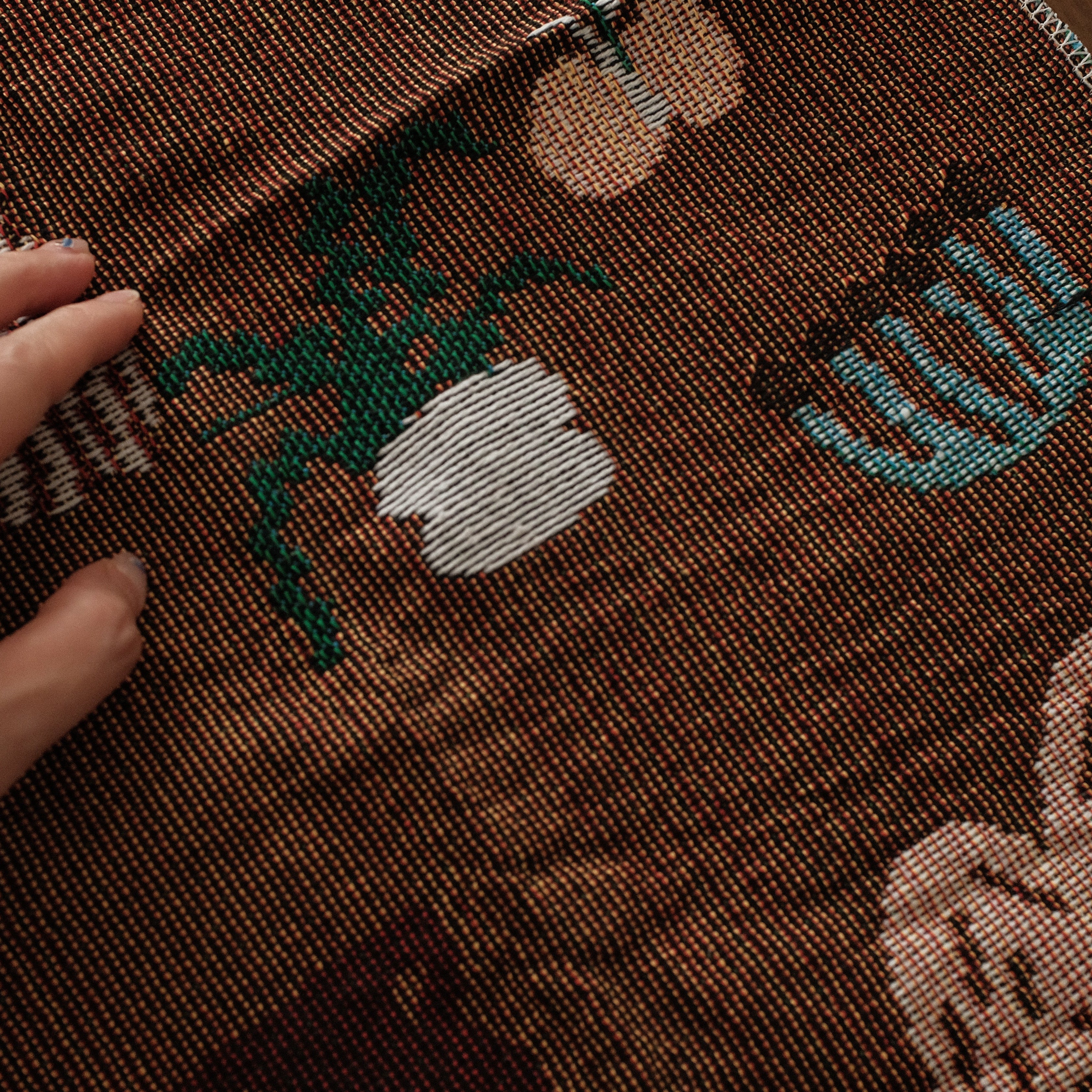 MAISIE Brown Pony Whimsical Retro Style Decorative Knitted Tapestry Blanket with Fringe