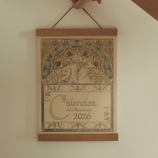 SIENNA Magnetic Teak Wood Hanging Scroll Poster Hanger Damage-Free