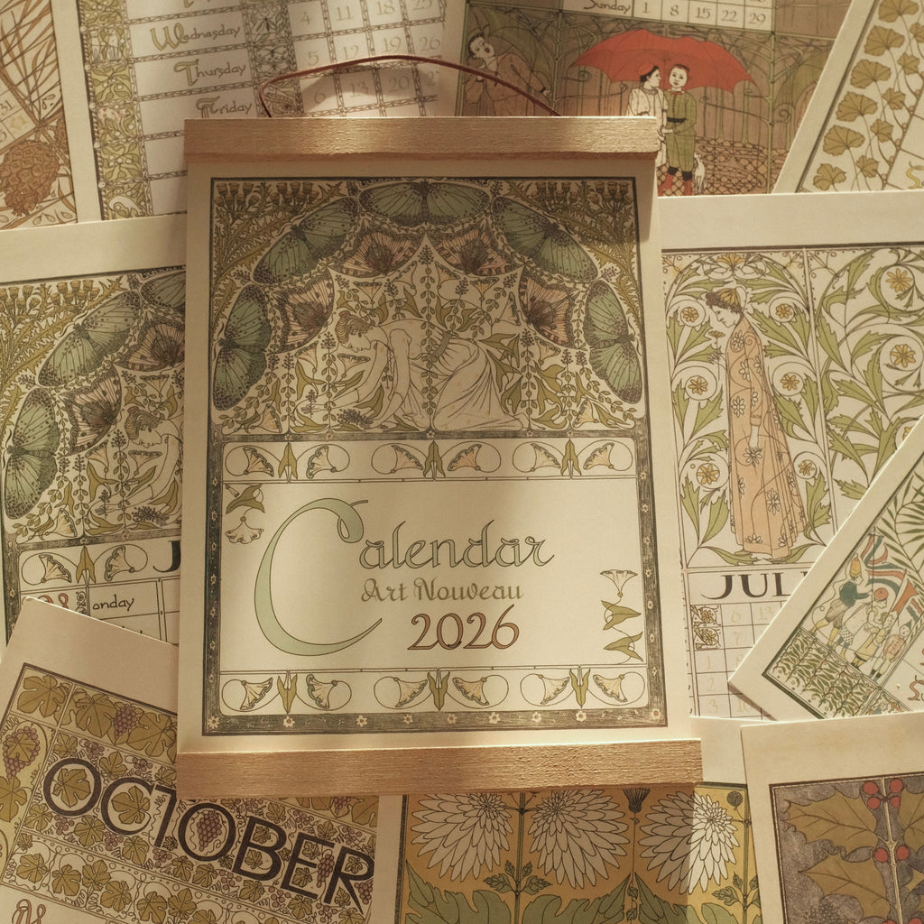 MARGUERITE Elegant Retro Art Nouveau Wall Hanging Table Display Calendar 2026 Art Card