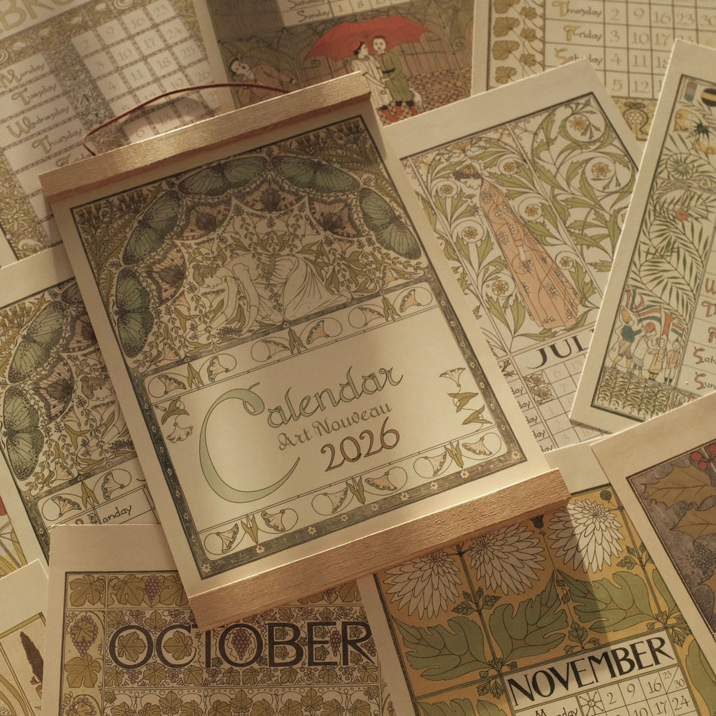 MARGUERITE Elegant Retro Art Nouveau Wall Hanging Table Display Calendar 2026 Art Card