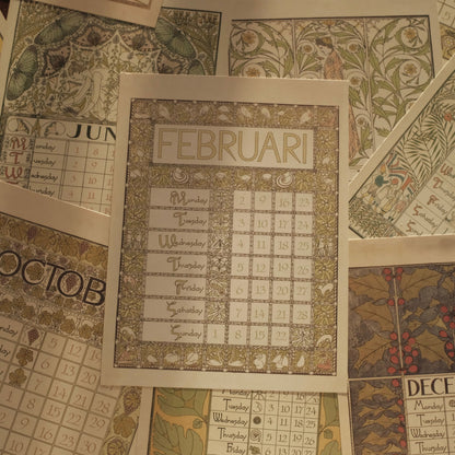 MARGUERITE Elegant Retro Art Nouveau Wall Hanging Table Display Calendar 2026 Art Card