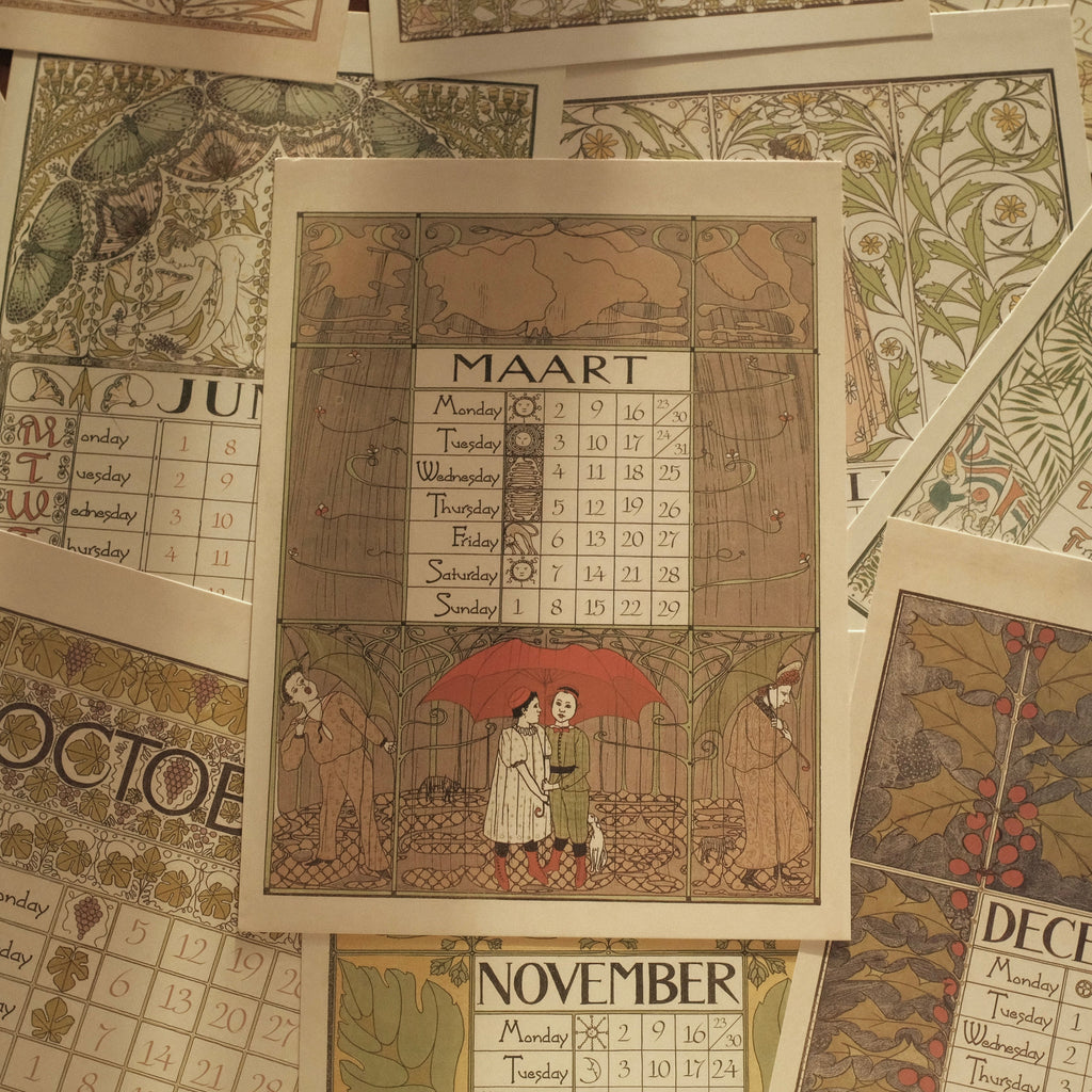 MARGUERITE Elegant Retro Art Nouveau Wall Hanging Table Display Calendar 2026 Art Card