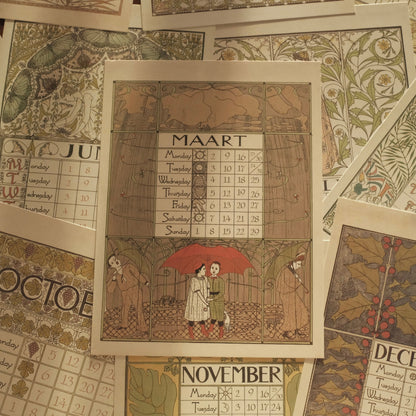 MARGUERITE Elegant Retro Art Nouveau Wall Hanging Table Display Calendar 2026 Art Card
