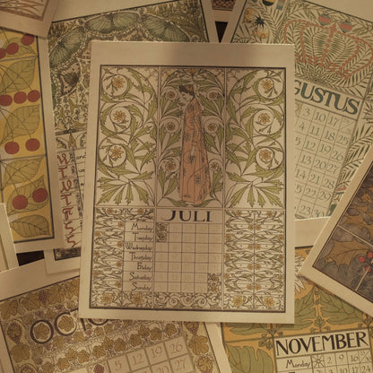 MARGUERITE Elegant Retro Art Nouveau Wall Hanging Table Display Calendar 2026 Art Card