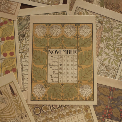 MARGUERITE Elegant Retro Art Nouveau Wall Hanging Table Display Calendar 2026 Art Card