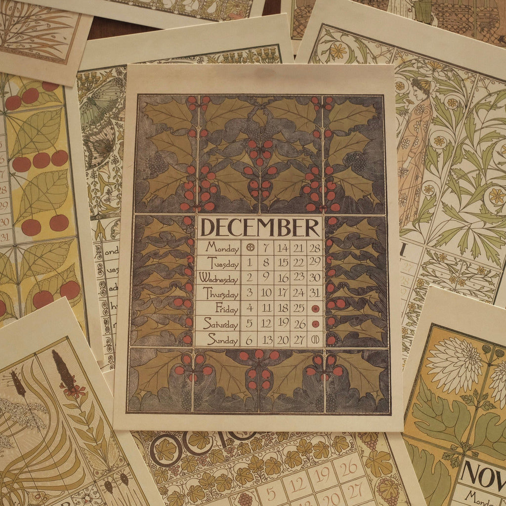 MARGUERITE Elegant Retro Art Nouveau Wall Hanging Table Display Calendar 2026 Art Card