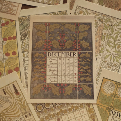 MARGUERITE Elegant Retro Art Nouveau Wall Hanging Table Display Calendar 2026 Art Card