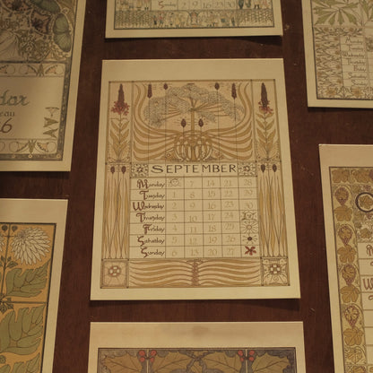 MARGUERITE Elegant Retro Art Nouveau Wall Hanging Table Display Calendar 2026 Art Card