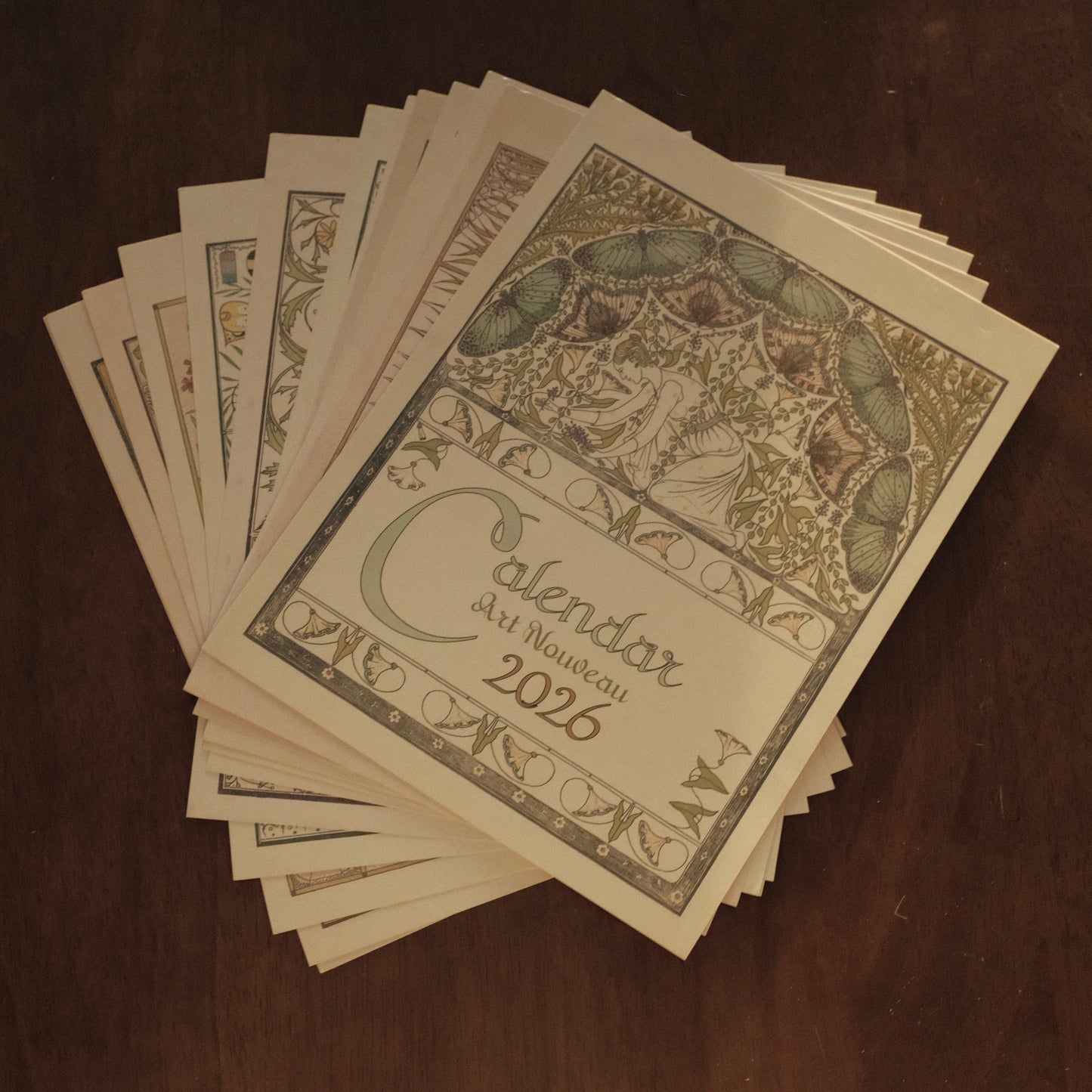 MARGUERITE Elegant Retro Art Nouveau Wall Hanging Table Display Calendar 2026 Art Card