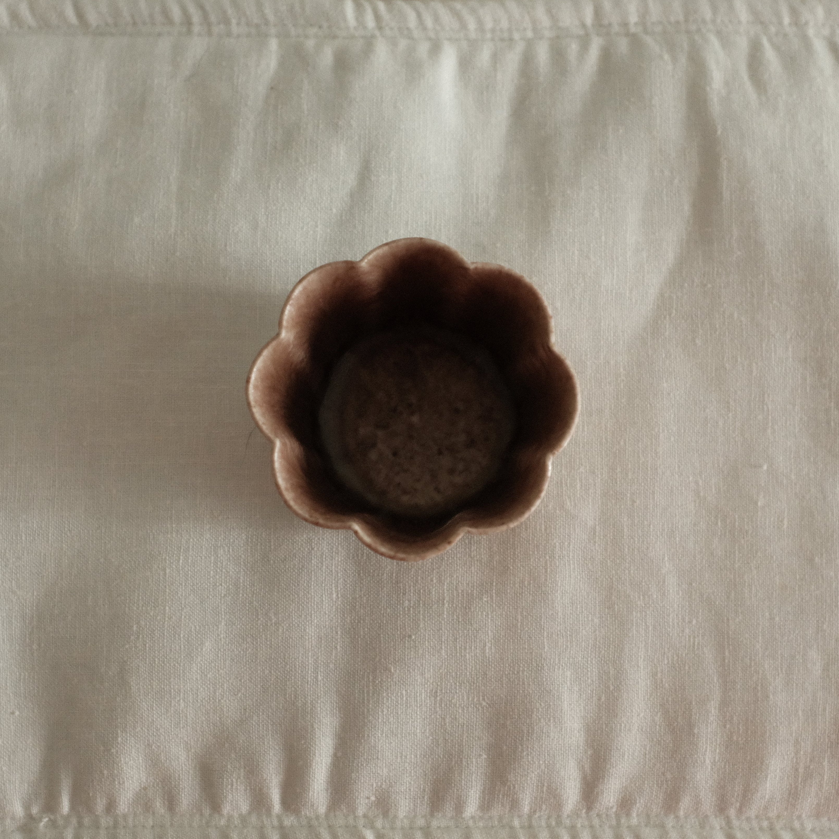 Kuroki Taira Adzuki Bean Pink Glaze Floral Cup Porcelain Ceramic
