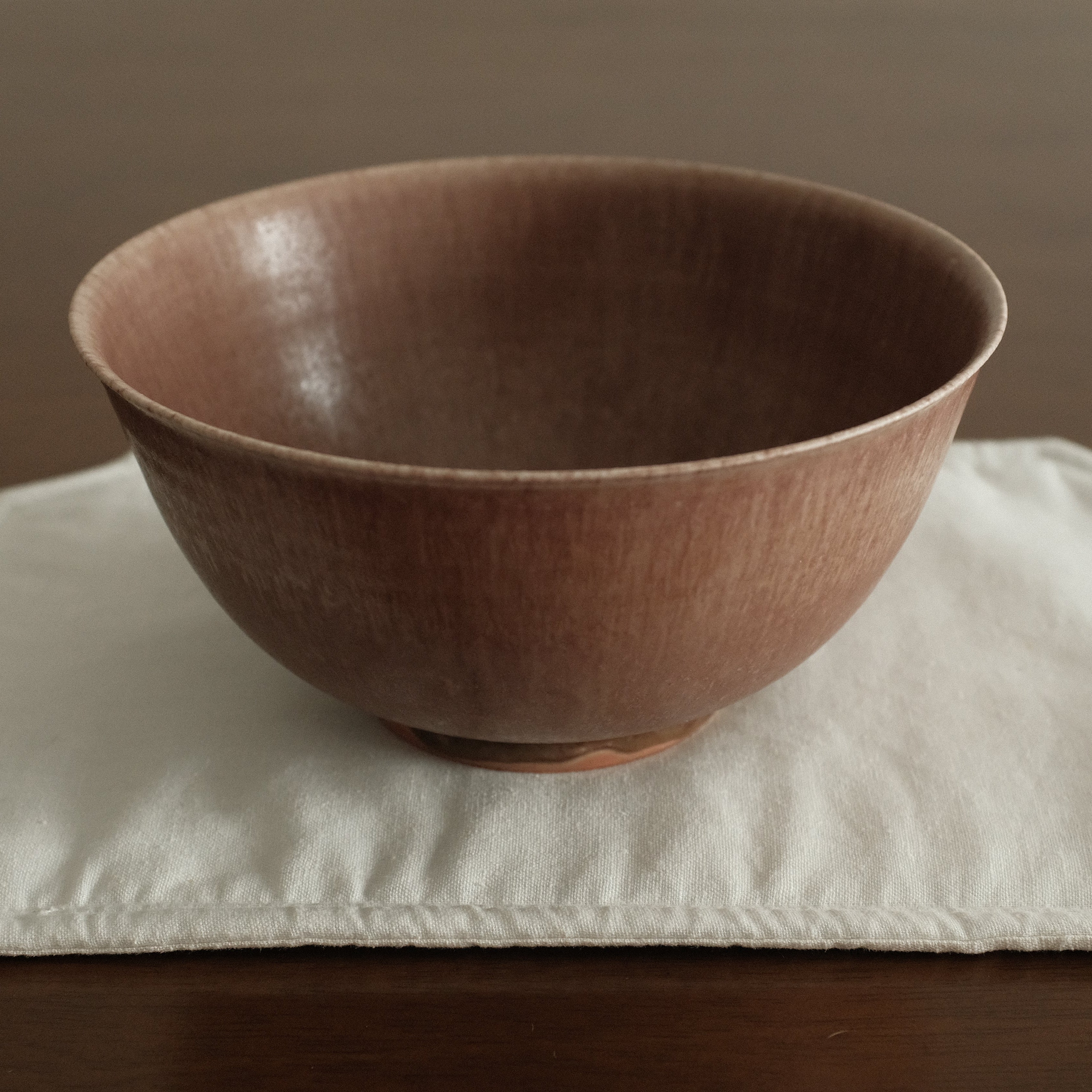 Kuroki Taira Adzuki Bean Glaze Large Deep Bowl Porcelain Ceramic