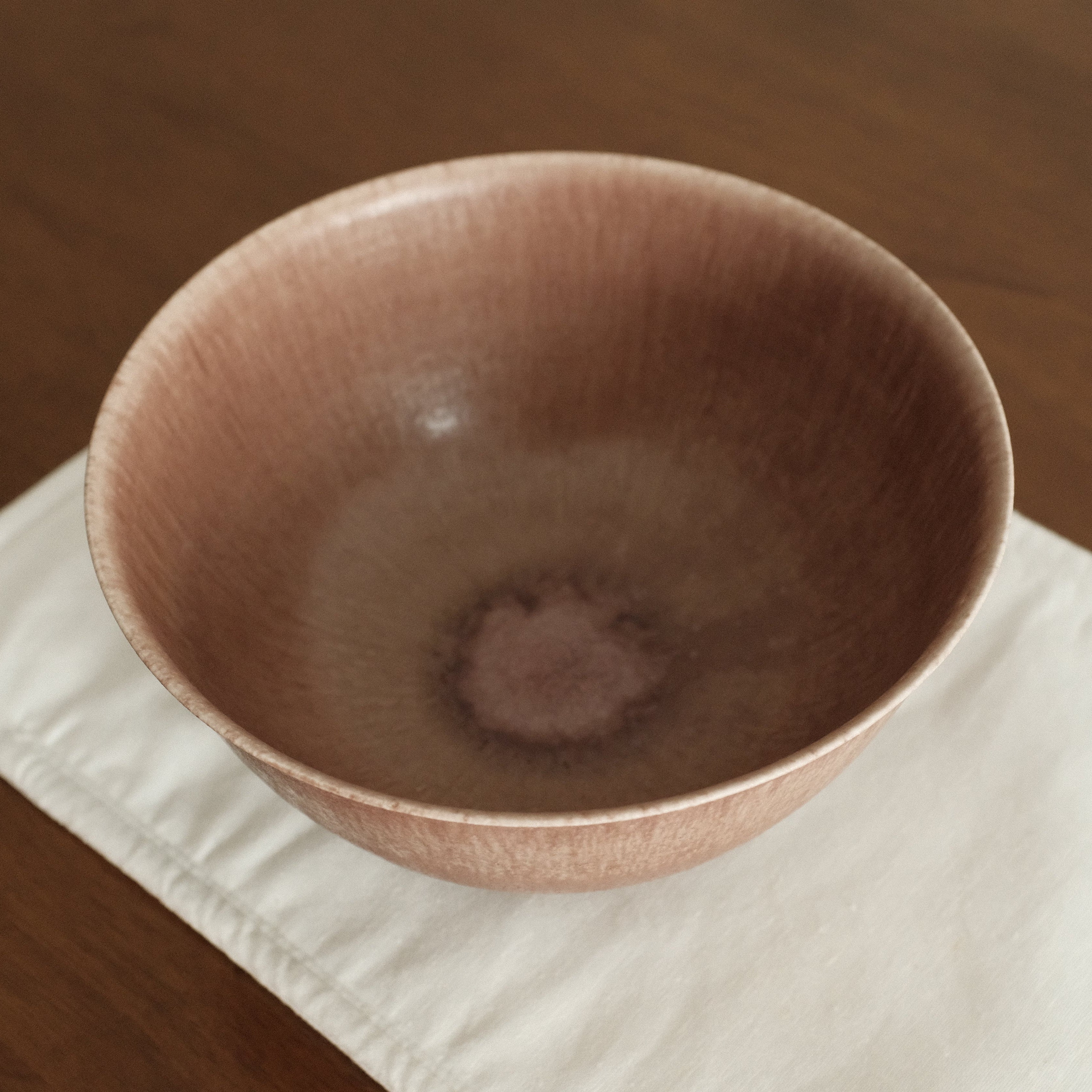 Kuroki Taira Adzuki Bean Glaze Large Deep Bowl Porcelain Ceramic