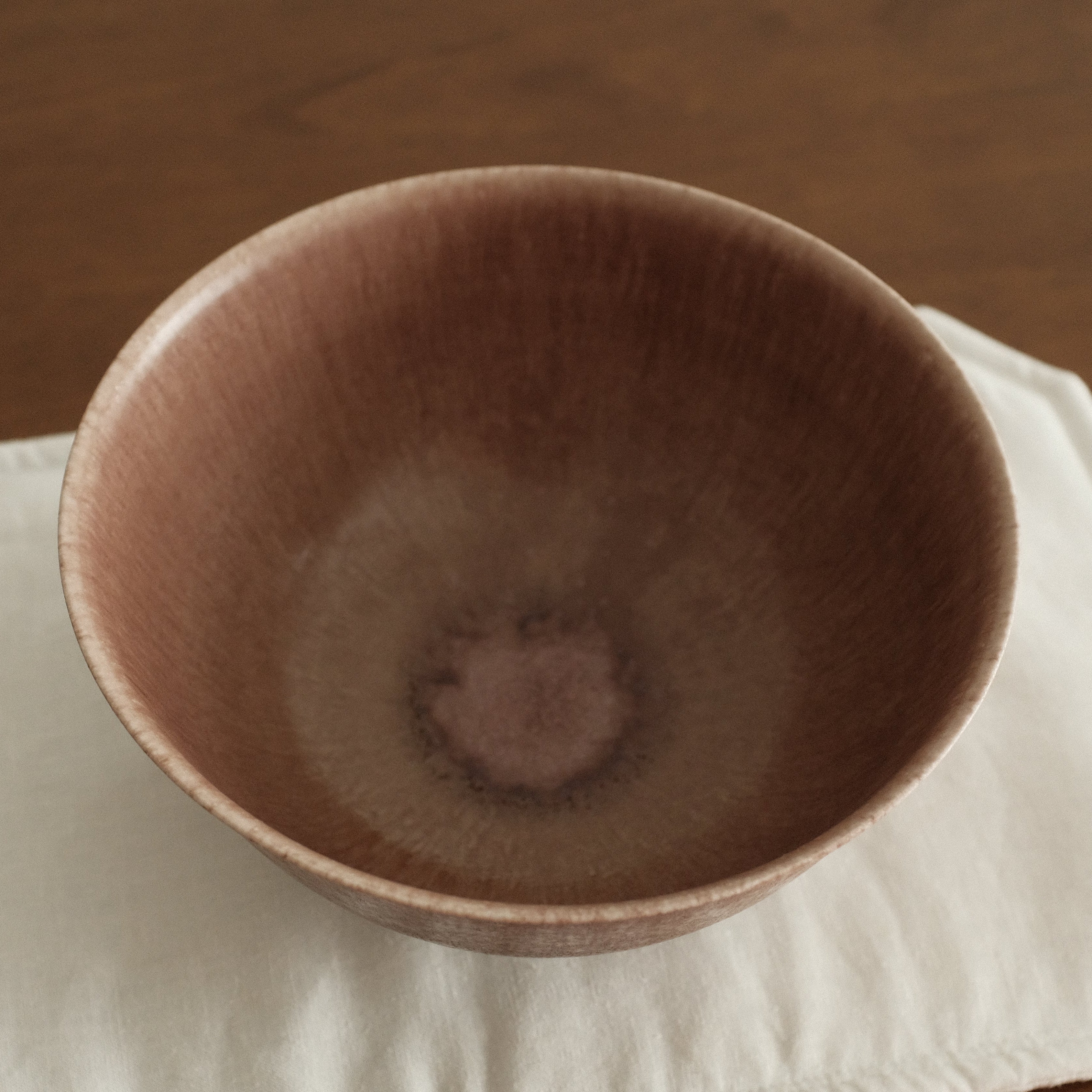 Kuroki Taira Adzuki Bean Glaze Large Deep Bowl Porcelain Ceramic