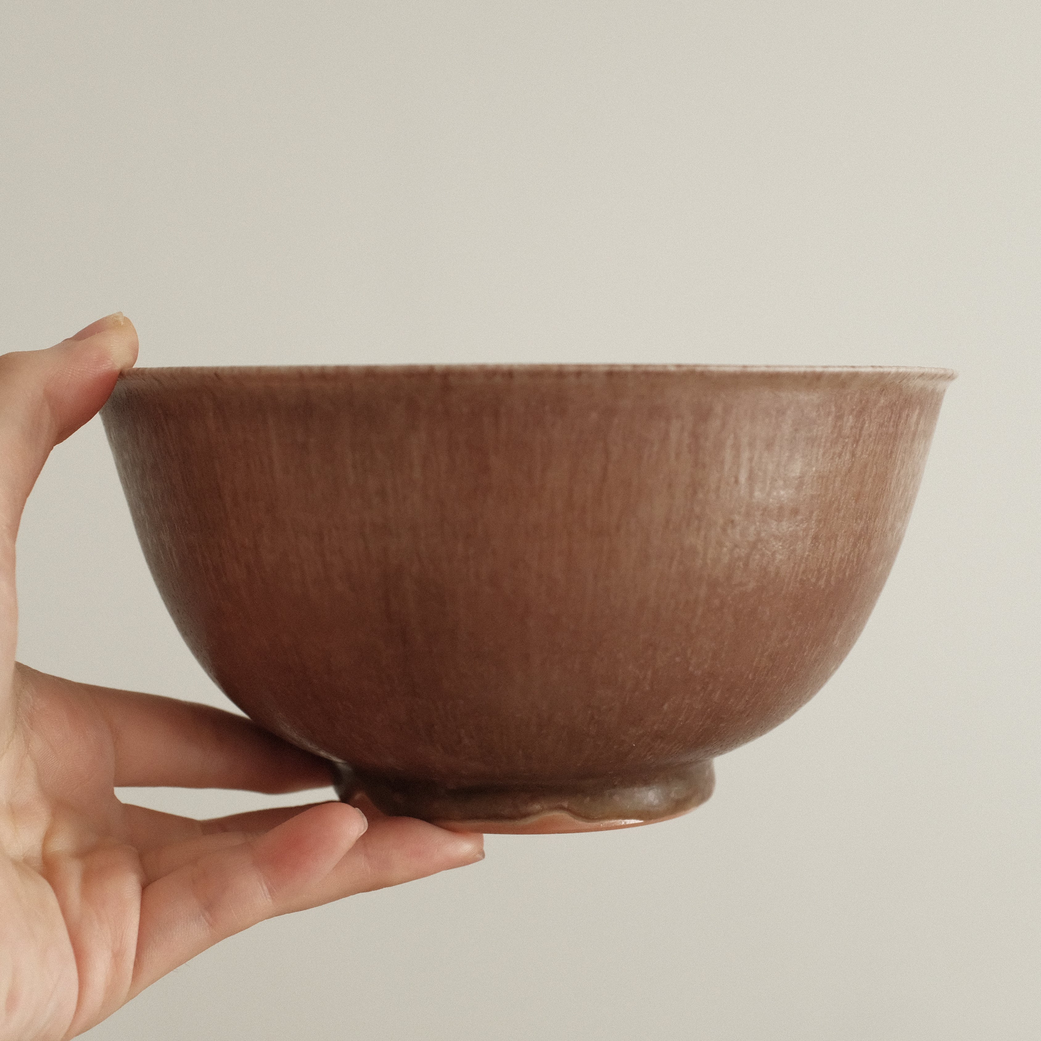 Kuroki Taira Adzuki Bean Glaze Large Deep Bowl Porcelain Ceramic