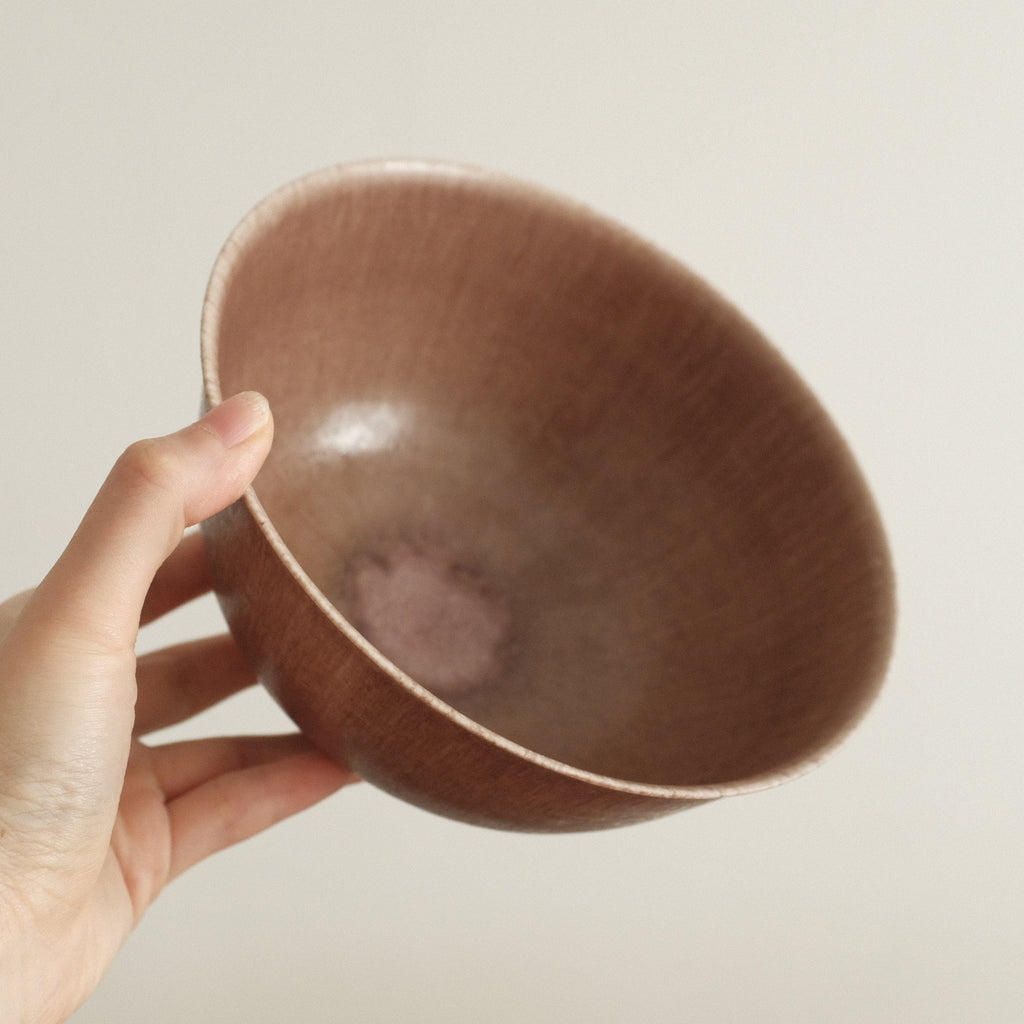 Kuroki Taira Adzuki Bean Glaze Large Deep Bowl Porcelain Ceramic