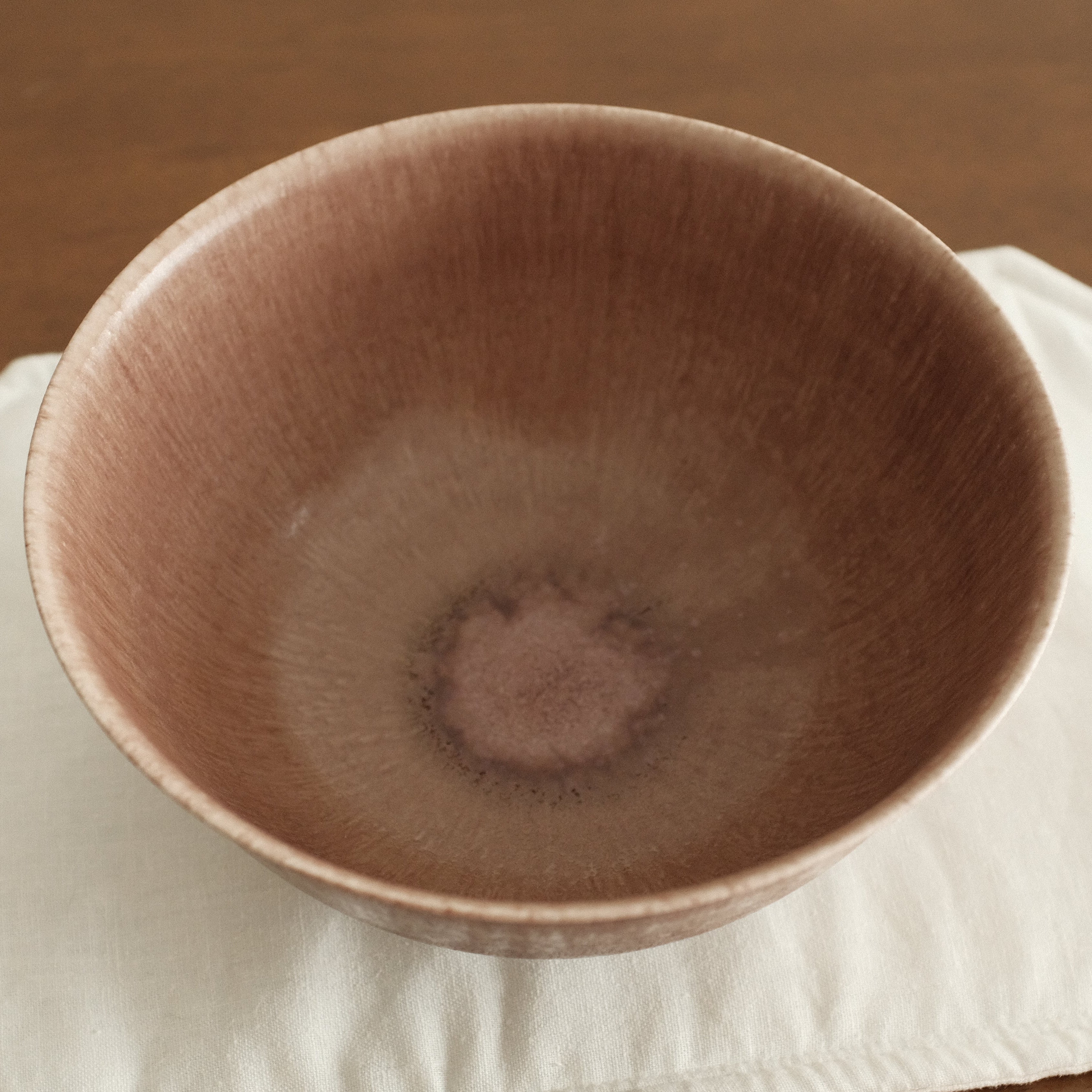 Kuroki Taira Adzuki Bean Glaze Large Deep Bowl Porcelain Ceramic