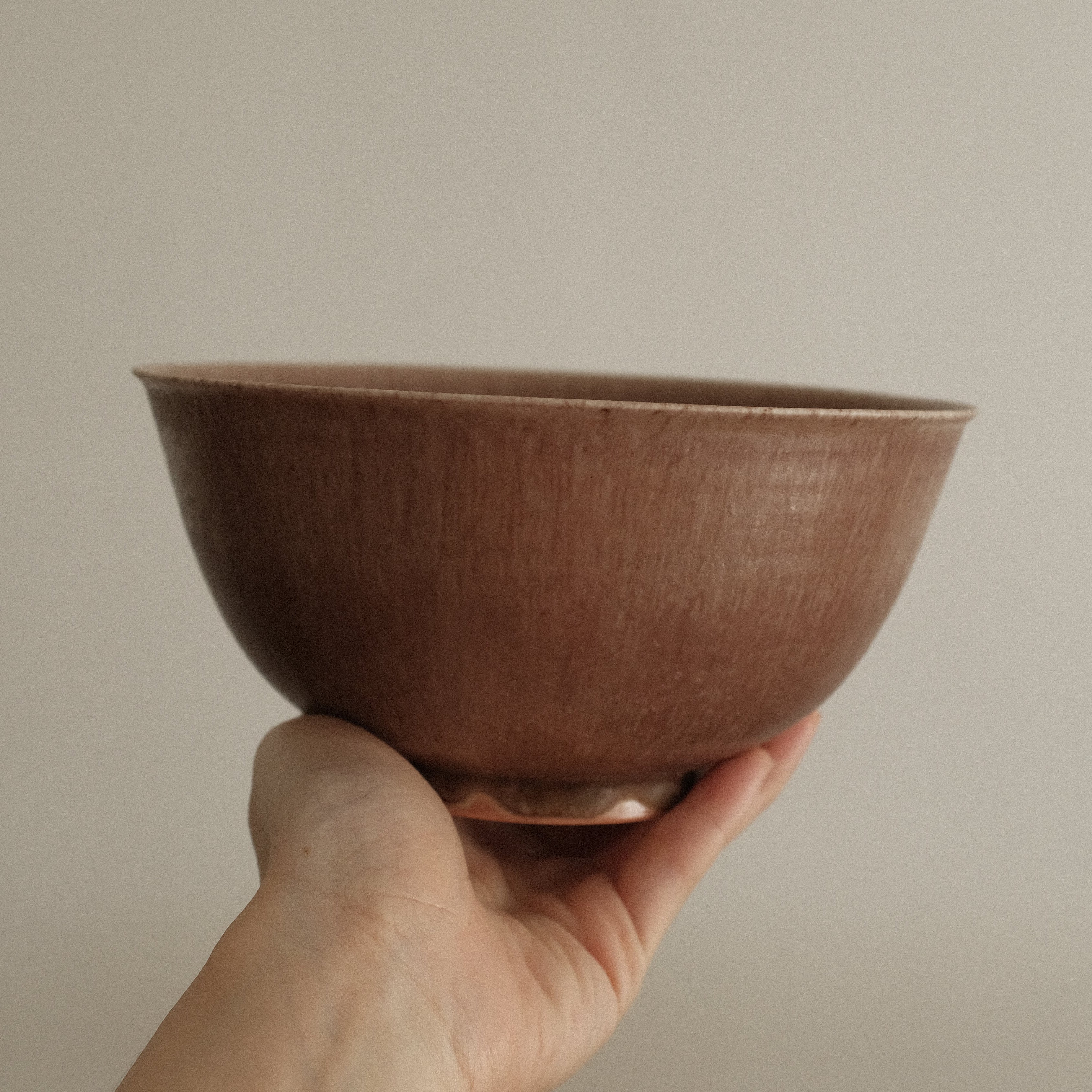 Kuroki Taira Adzuki Bean Glaze Large Deep Bowl Porcelain Ceramic