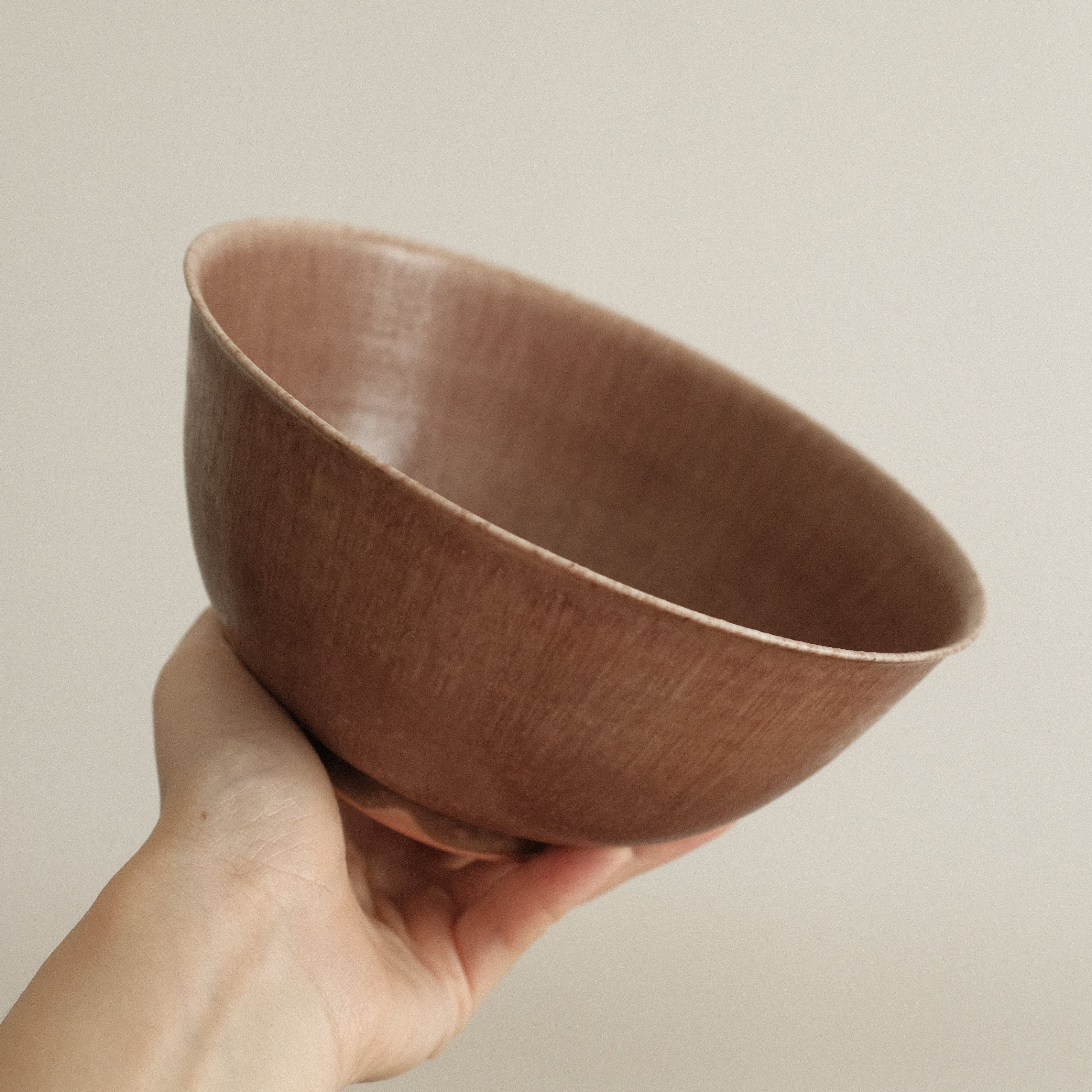Kuroki Taira Adzuki Bean Glaze Large Deep Bowl Porcelain Ceramic