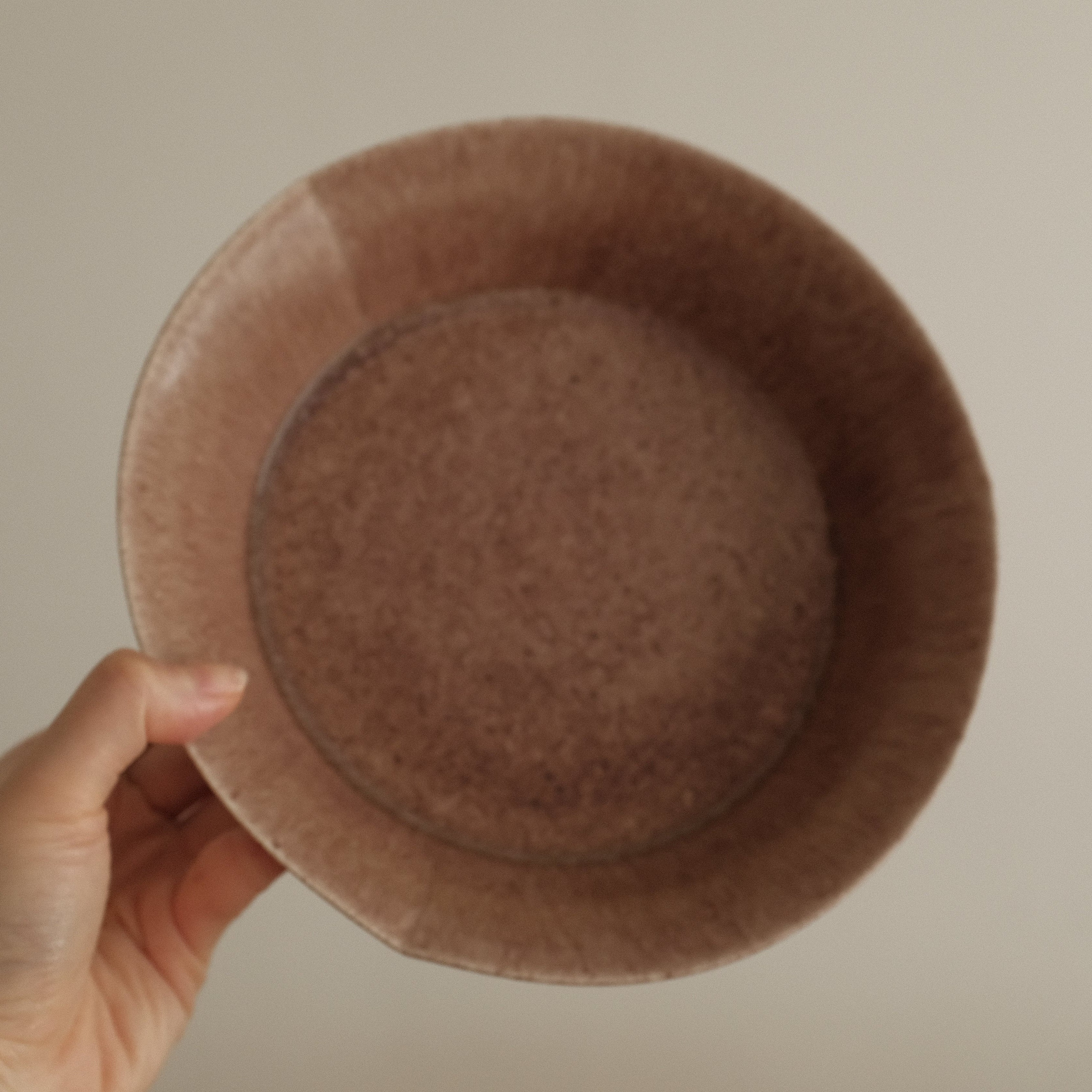 Kuroki Taira Adzuki Bean Glaze Three Petals Shallow Plate Bowl Porcelain Ceramic