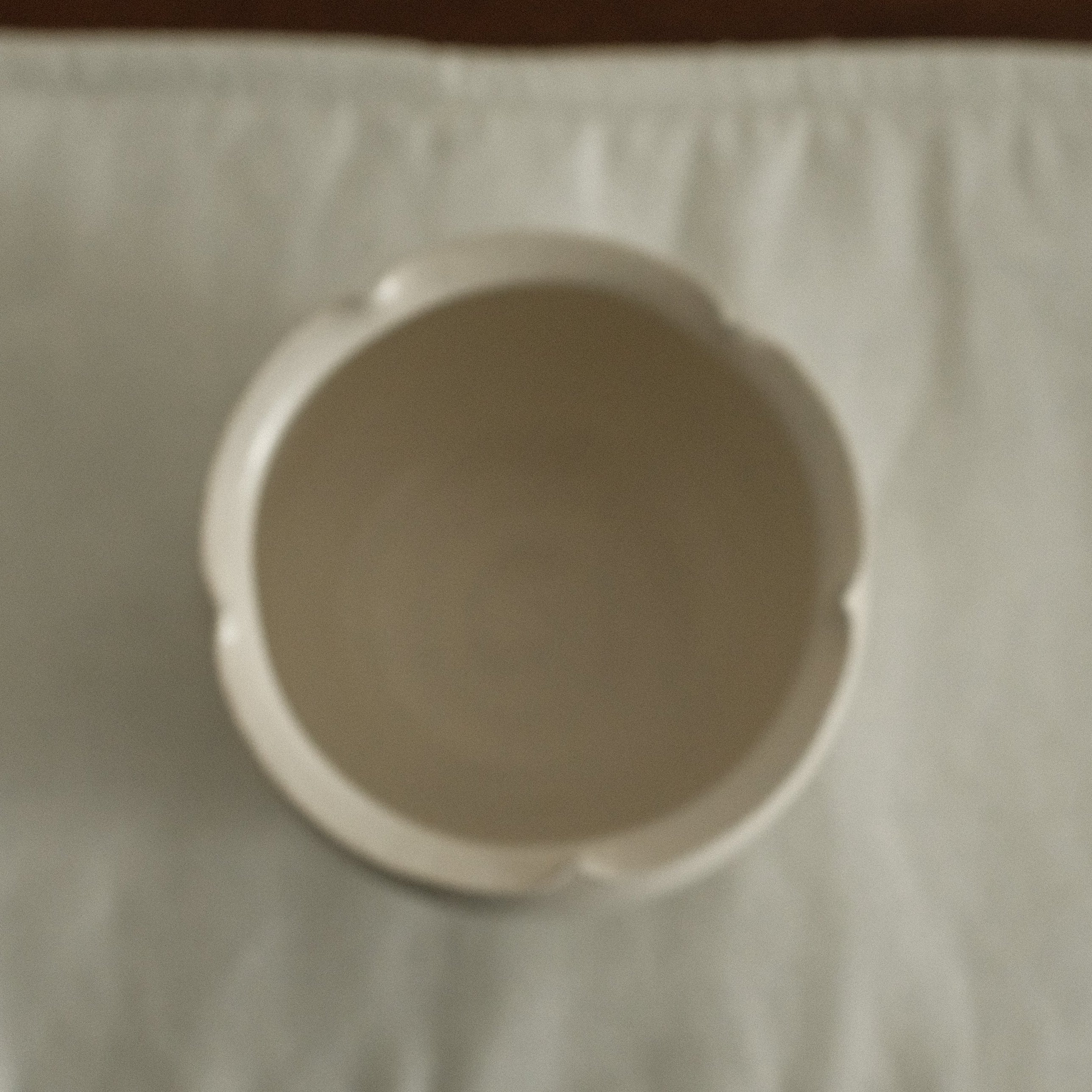 Yuli Handmade Snow White Floral Rim Cup Powdered Glaze Underglazed Stoneware