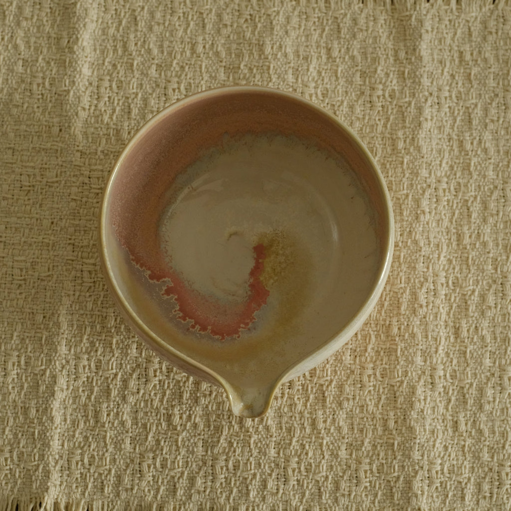 PG Handmade Rose Quartz Pink Sand Matte Glaze Katakuchi Chawan Matcha Bowl