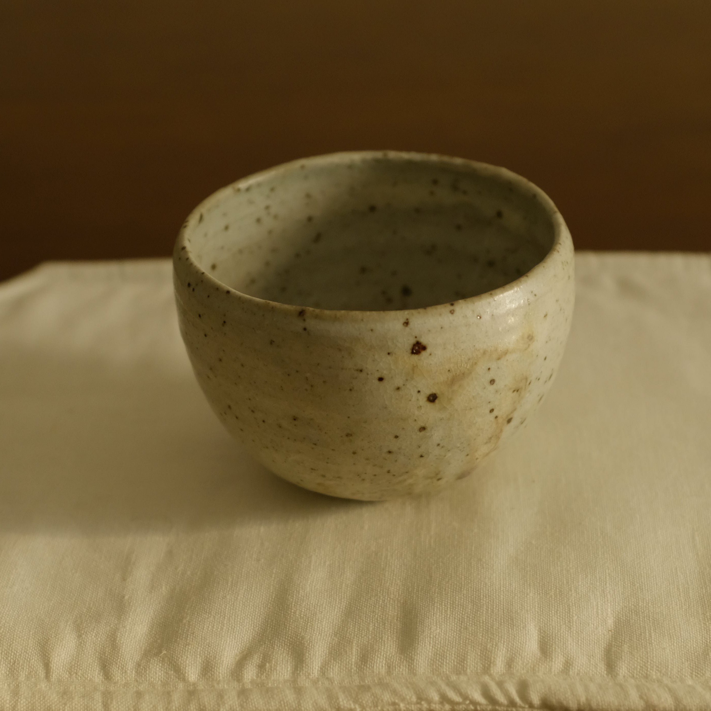 Qian Pin Fan Handmade Pink Green Textured Round Egg Cup Powdered Glaze Ceramic