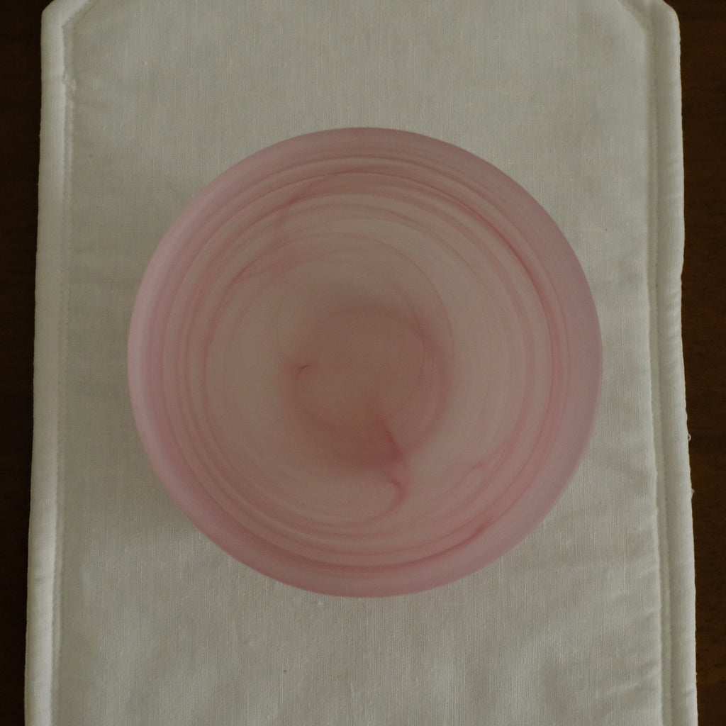 ESME Handmade Round Frosted Glass Cosmic Bowl Soft Pink Sakura