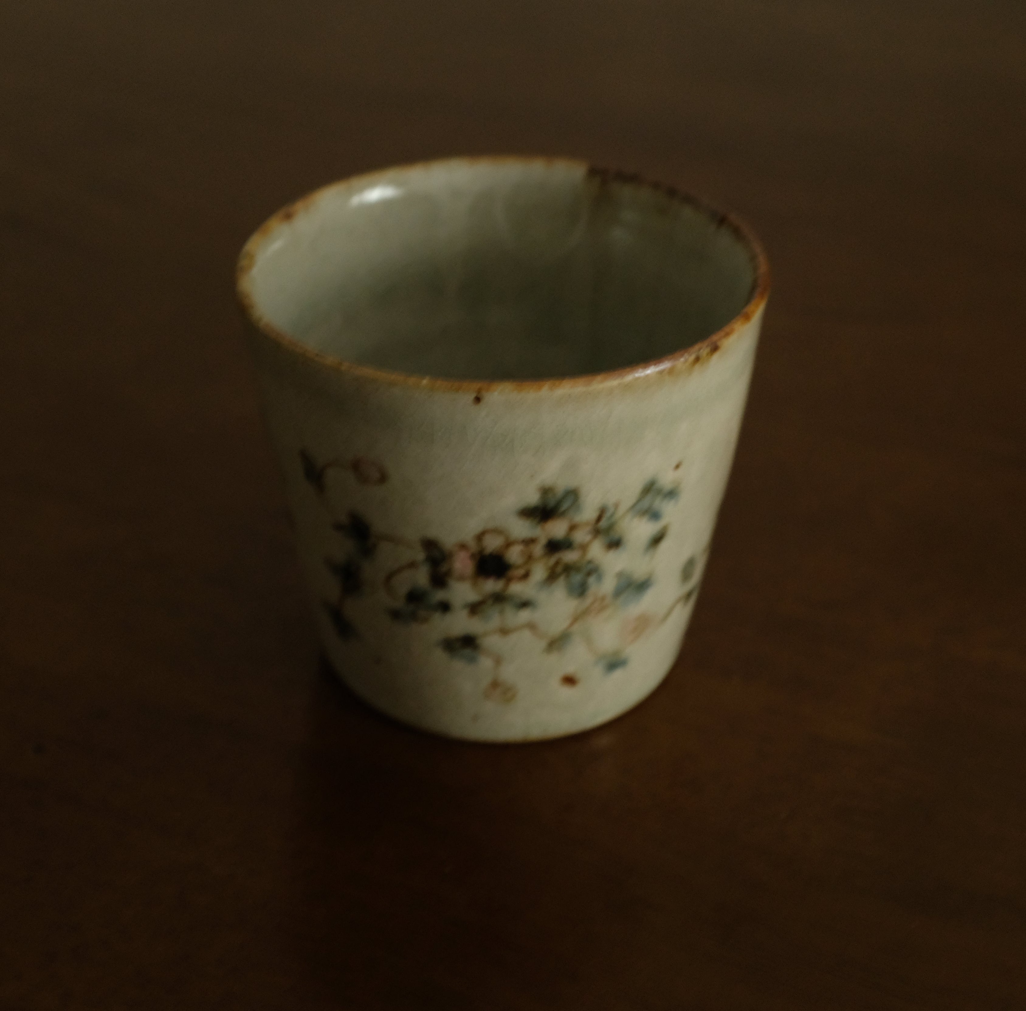 Annan Azure Retro Style Hand Painted Delicate Pink Cluster Flowers Choko Cup Underglazed Stoneware Ceramic