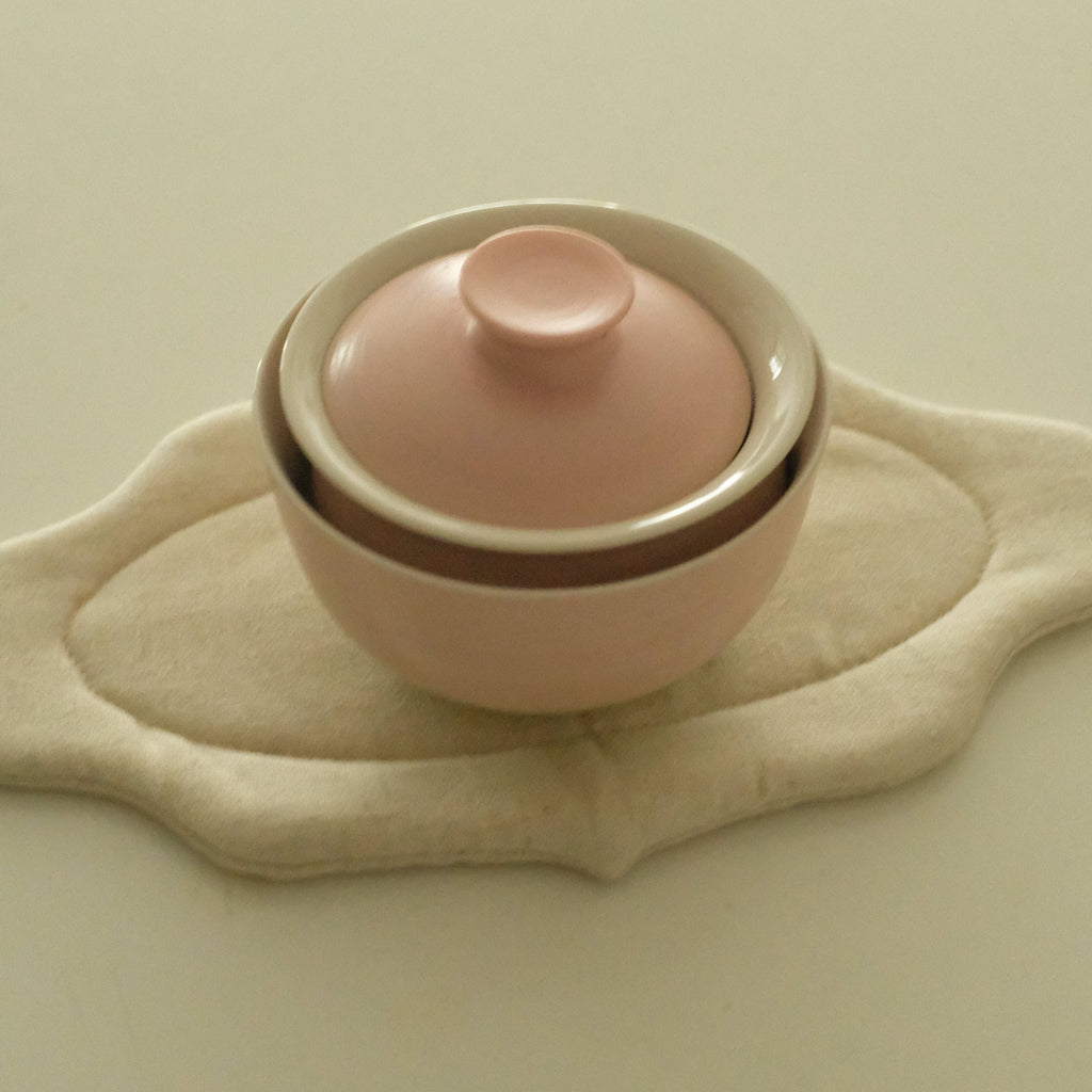 Atelier Cha Handmade Soft Pink Gradient Gaiwan Tea Cup Stackable Solo Tea Set