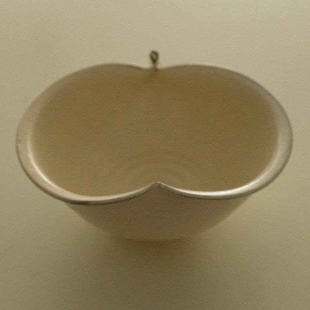 Yuli Handmade Cream White Apple Shape Ceramic Big Deep Bowl