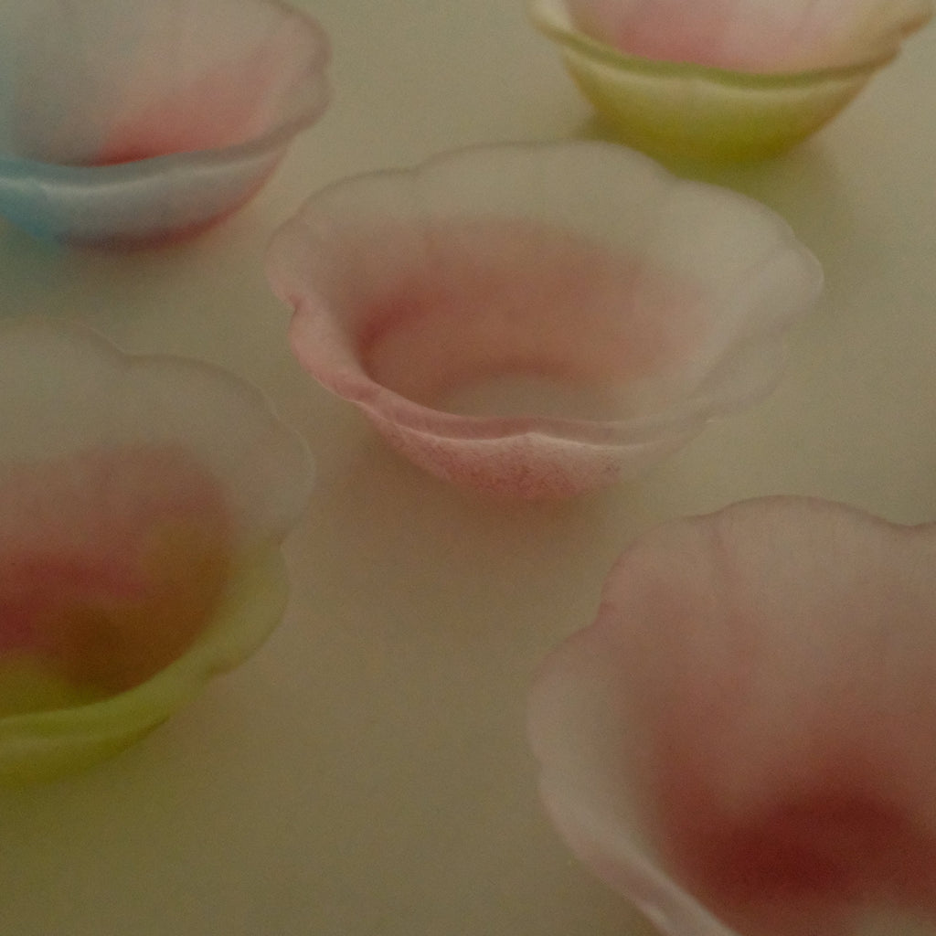 Aika Japan X Iwasawa Glass Honoka Handmade Small Edo Glass Bowl Cherry Blossom