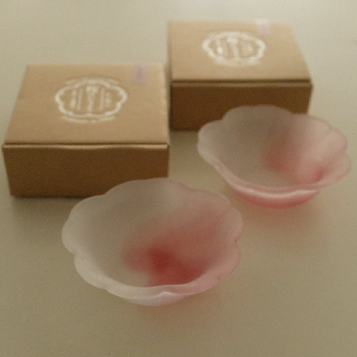 Aika Japan X Iwasawa Glass Honoka Handmade Small Edo Glass Bowl Cherry Blossom