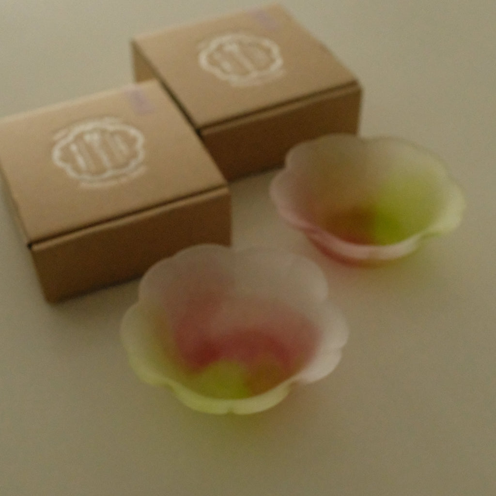 Aika Japan X Iwasawa Glass Honoka Handmade Small Edo Glass Bowl Cherry Blossom