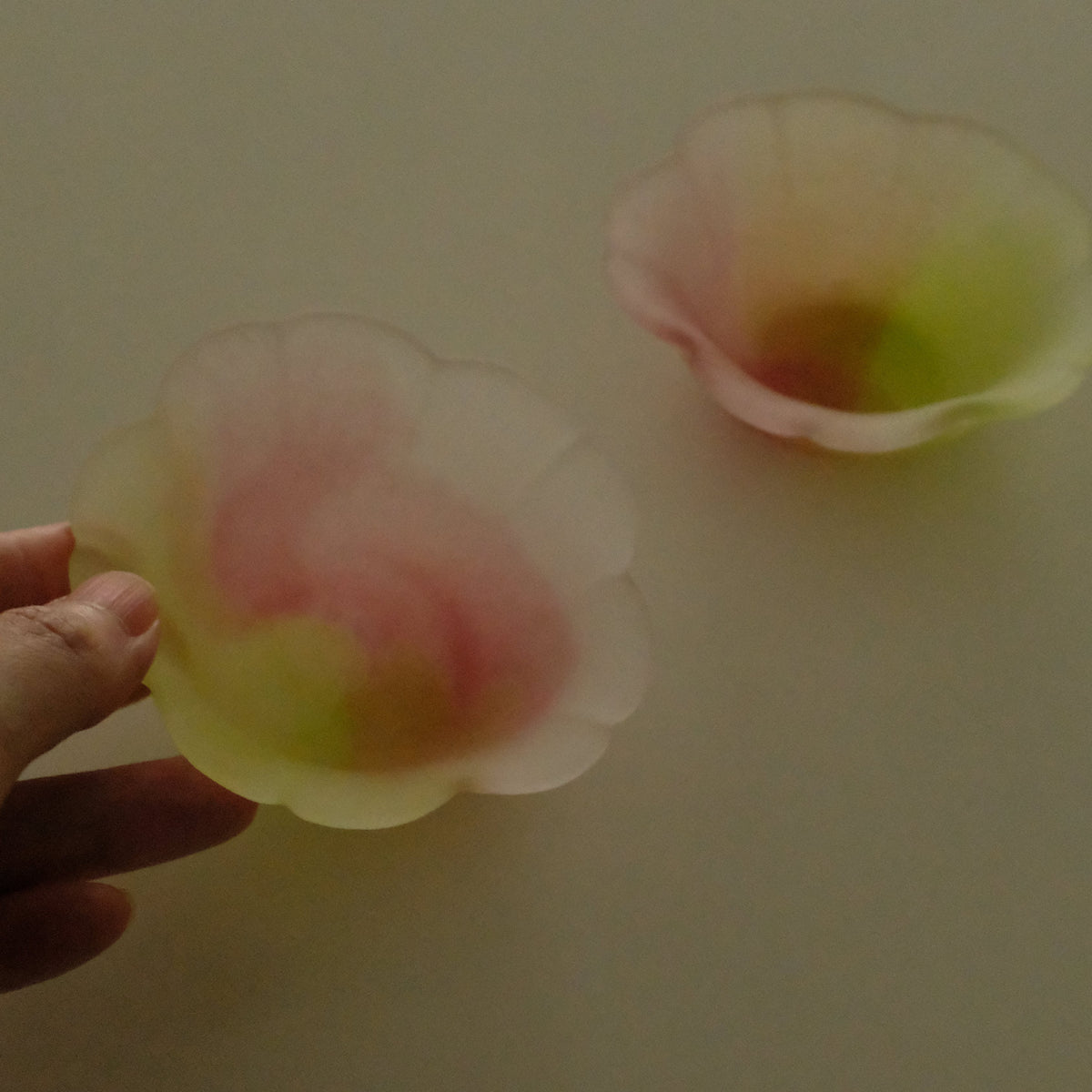 Aika Japan X Iwasawa Glass Honoka Handmade Small Edo Glass Bowl Cherry Blossom