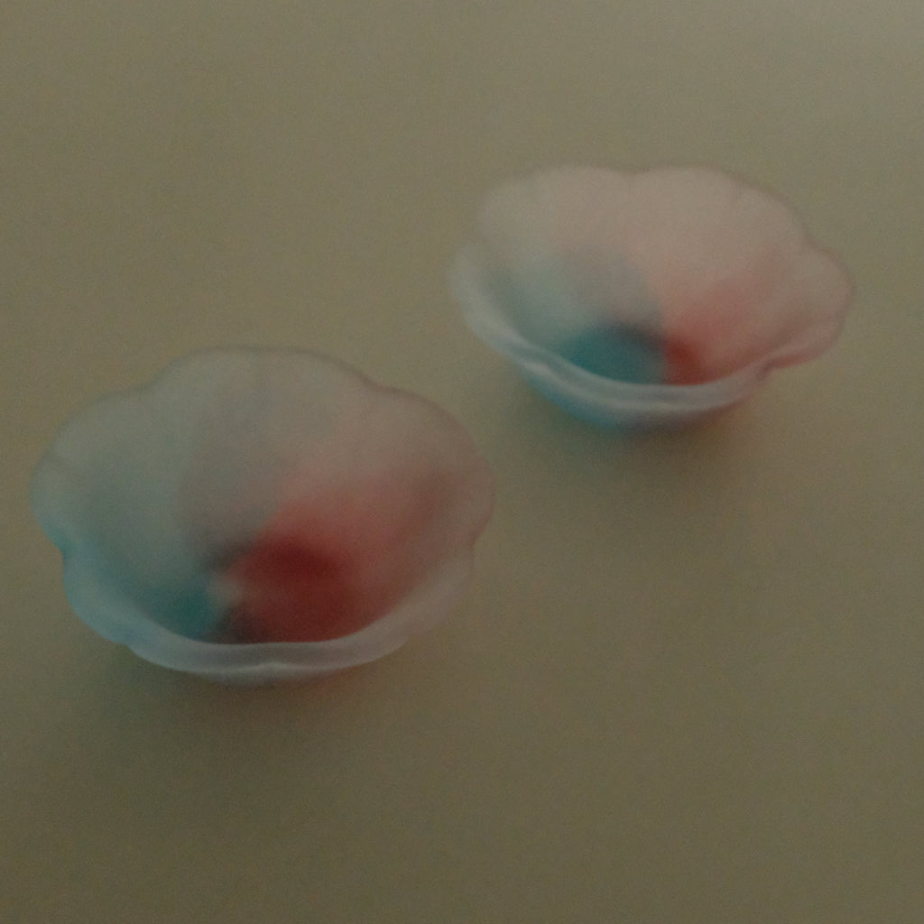Aika Japan X Iwasawa Glass Honoka Handmade Small Edo Glass Bowl Cherry Blossom