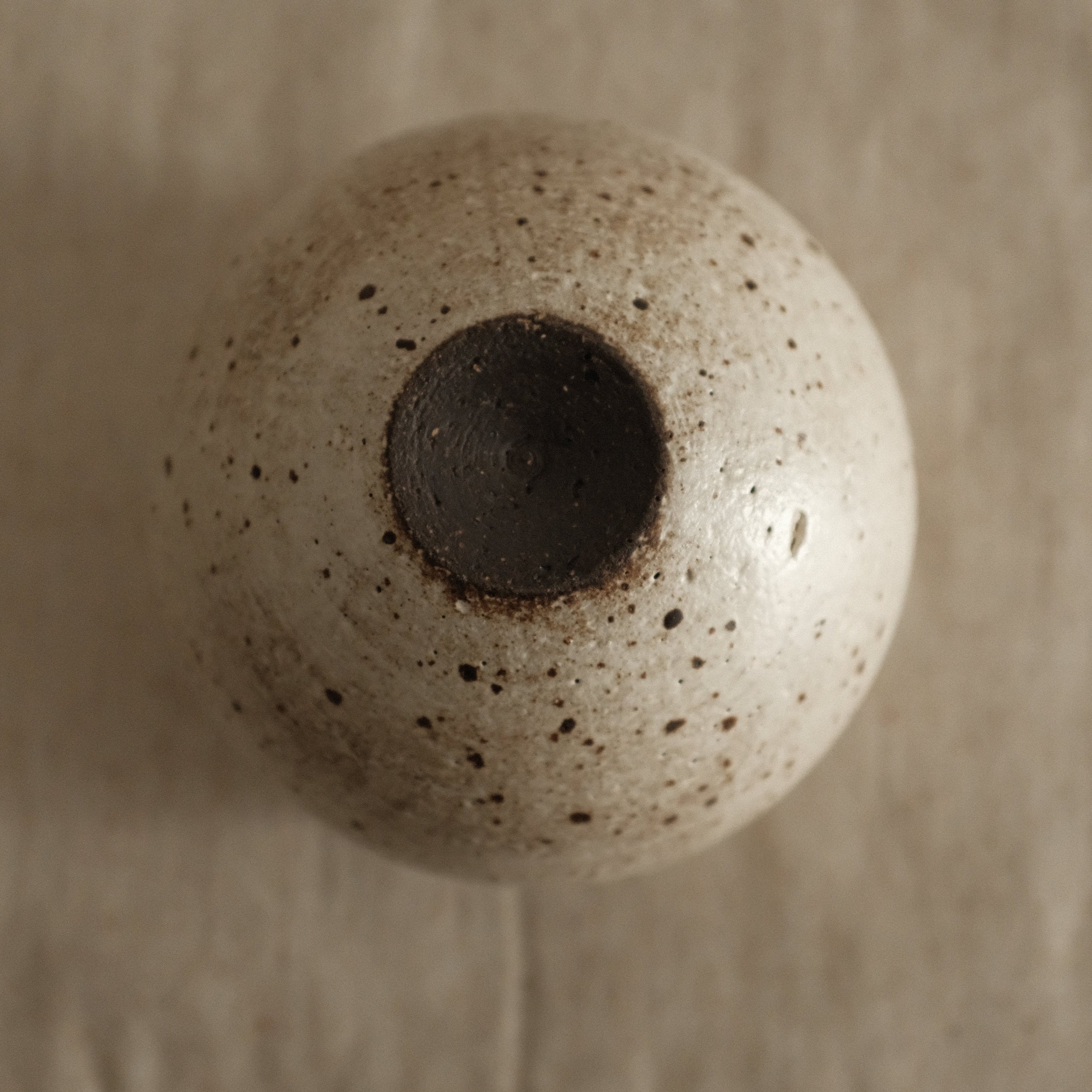 Yuli Sesame Grey Handmade Floral Rim Cup Powdered Glaze Underglazed Stoneware