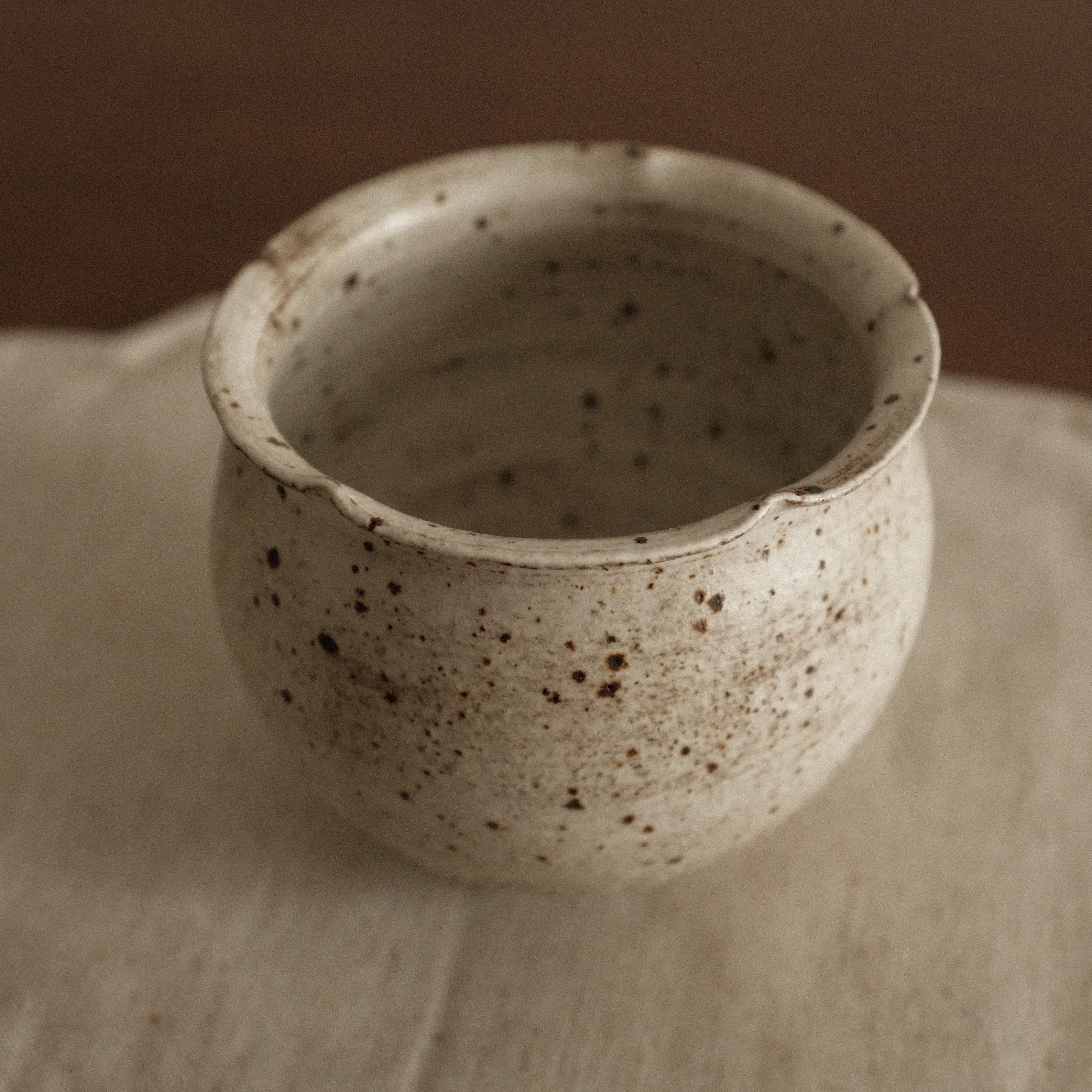 Speckled ceramic cup sesame grey 