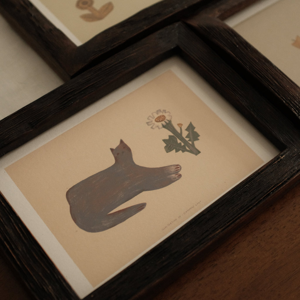 Set of teak wood frame illustration lied flat on surface 