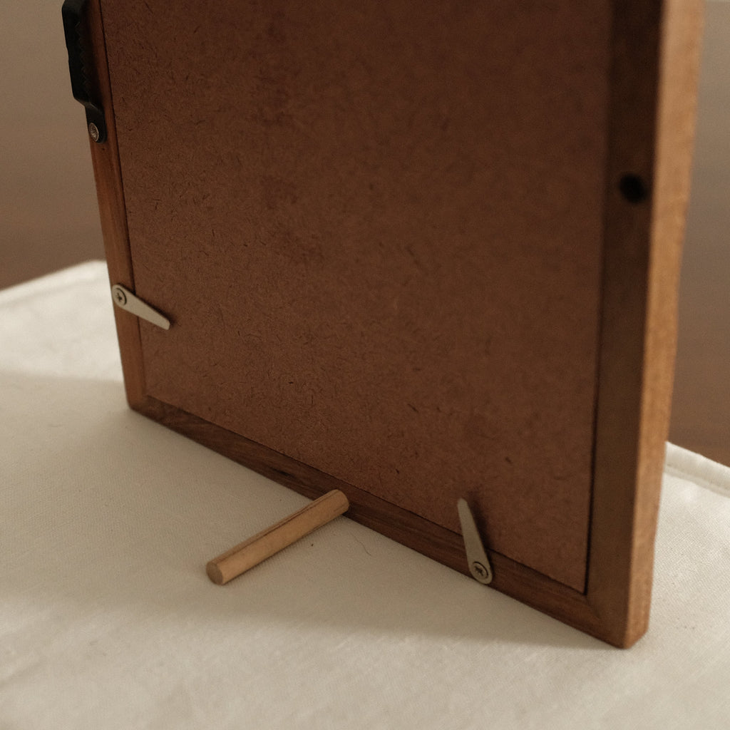 Petites Histoires Vintage Aged Teak Wood Photo Frame Lady with Green Plant