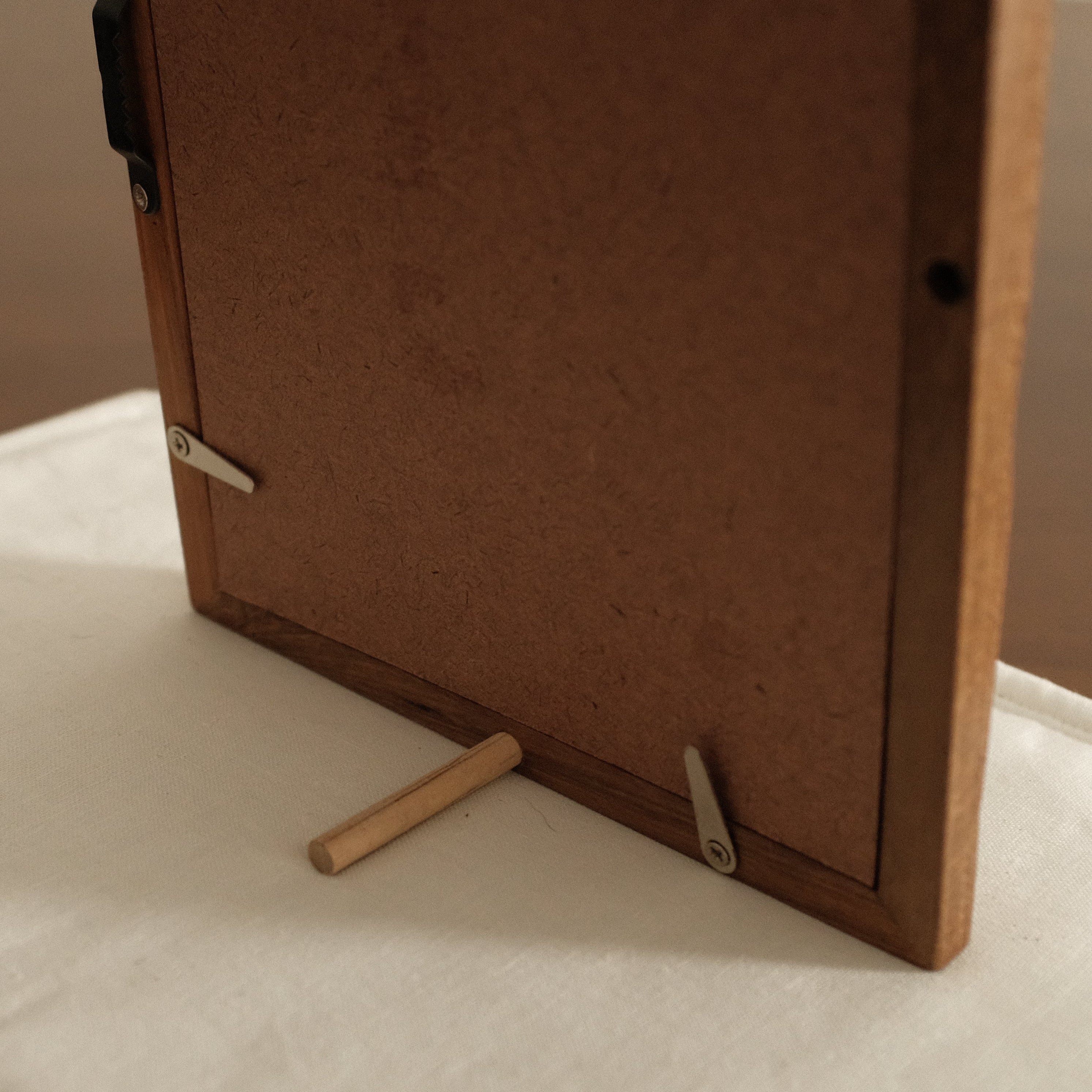 Petites Histoires Vintage Aged Teak Wood Photo Frame Lady with Green Plant