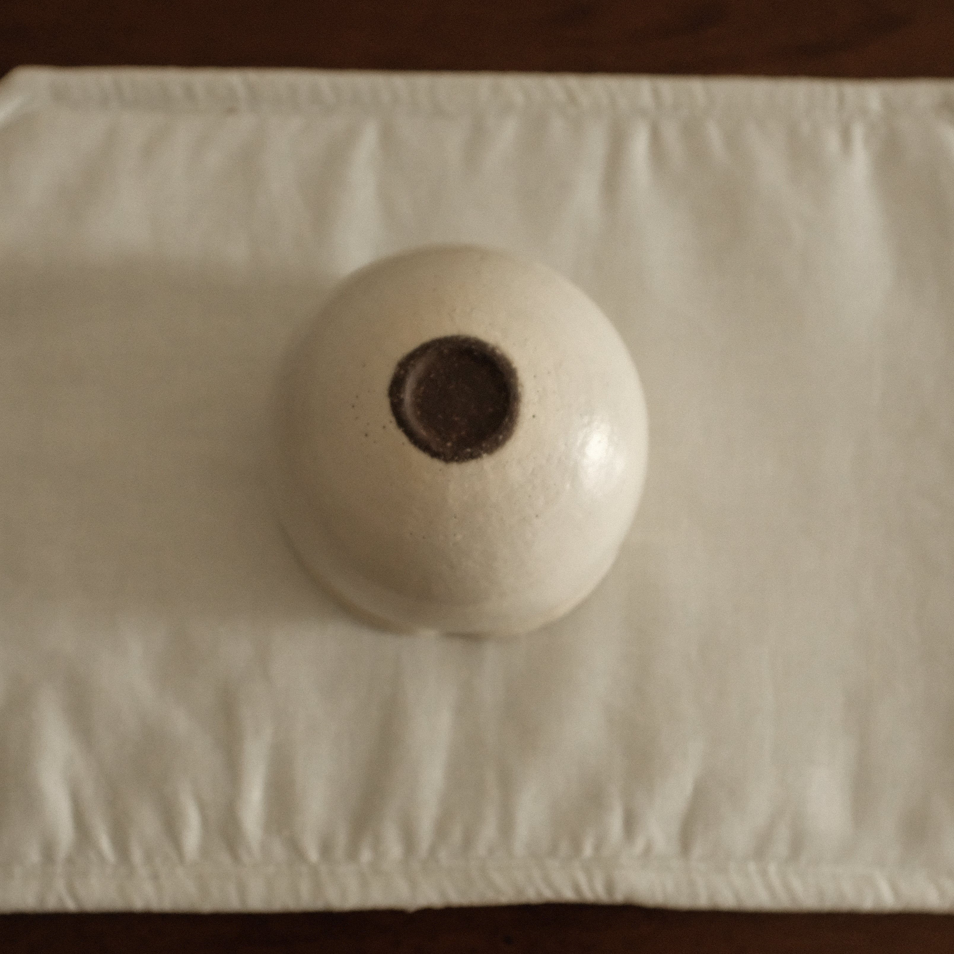 Yuli Handmade Snow White Floral Rim Cup Powdered Glaze Underglazed Stoneware