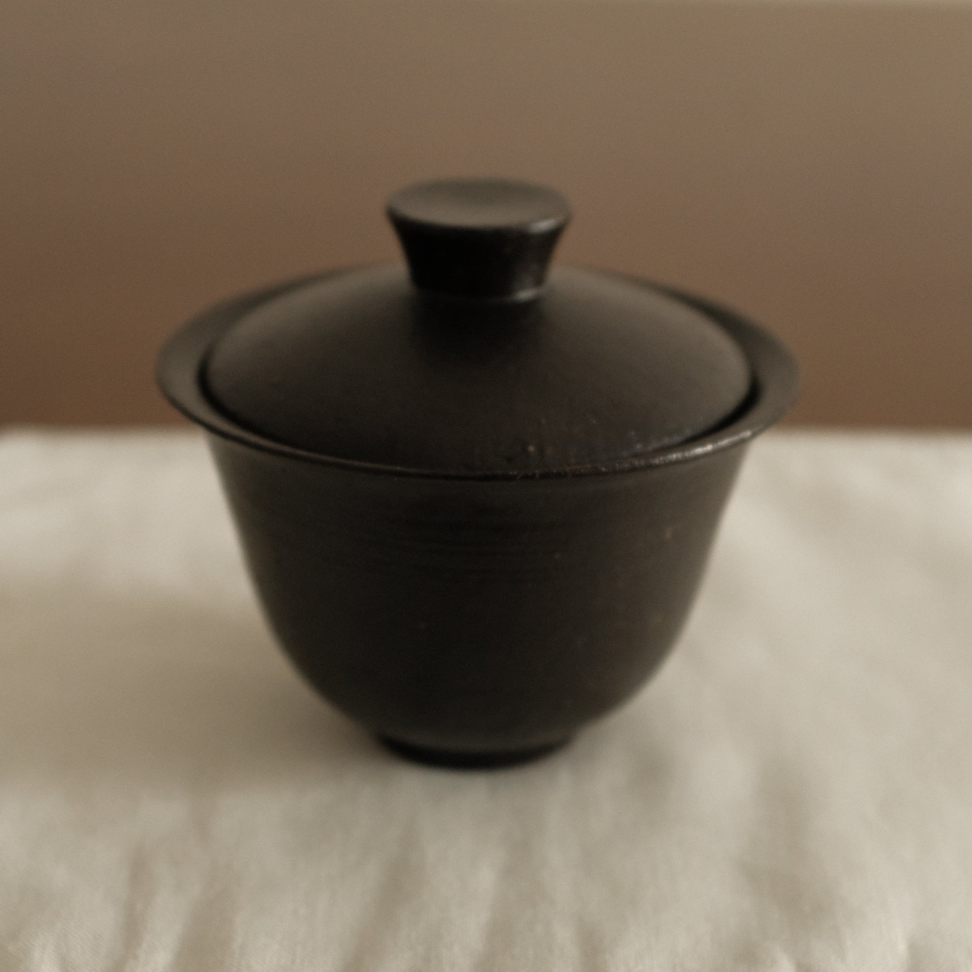 Yuli Handmade Ebony Black Glaze Gaiwan Teaware Black Glaze Underglazed Stoneware