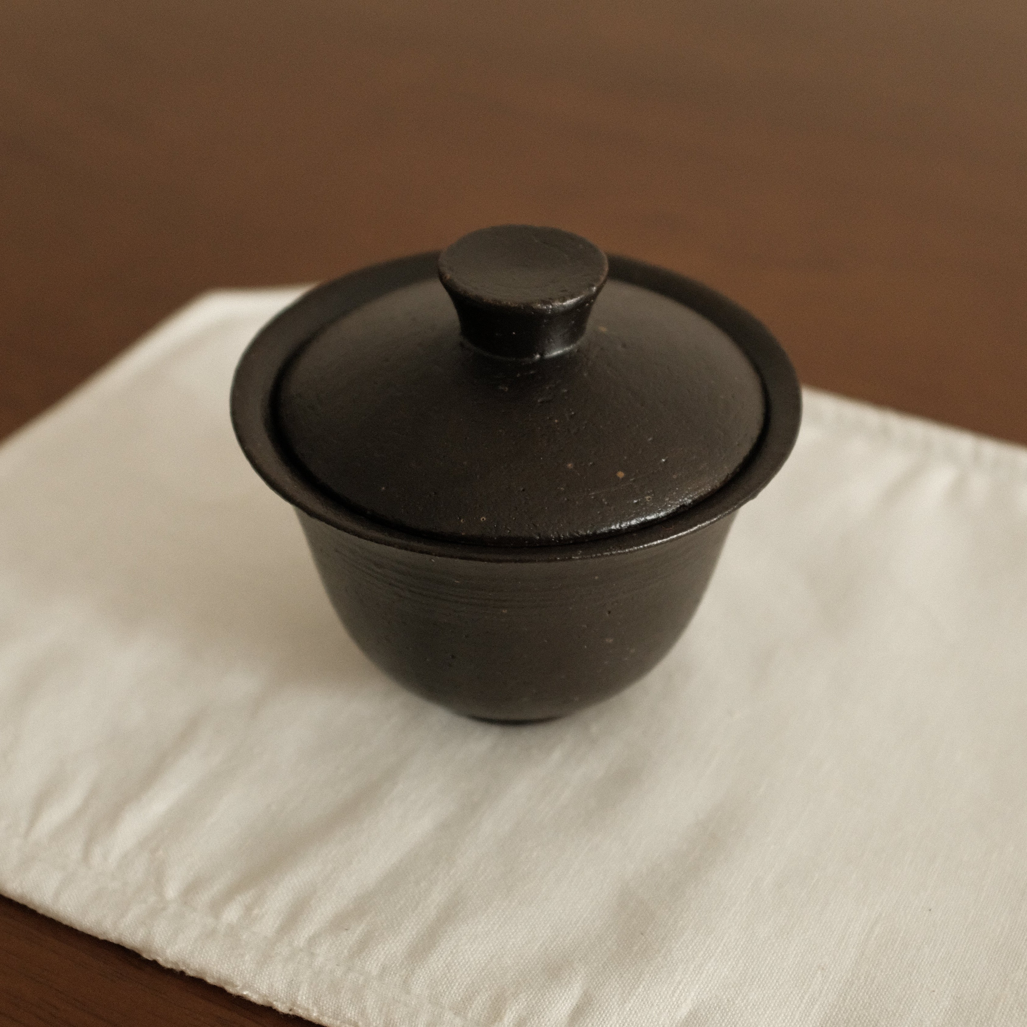 Yuli Handmade Ebony Black Glaze Gaiwan Teaware Black Glaze Underglazed Stoneware